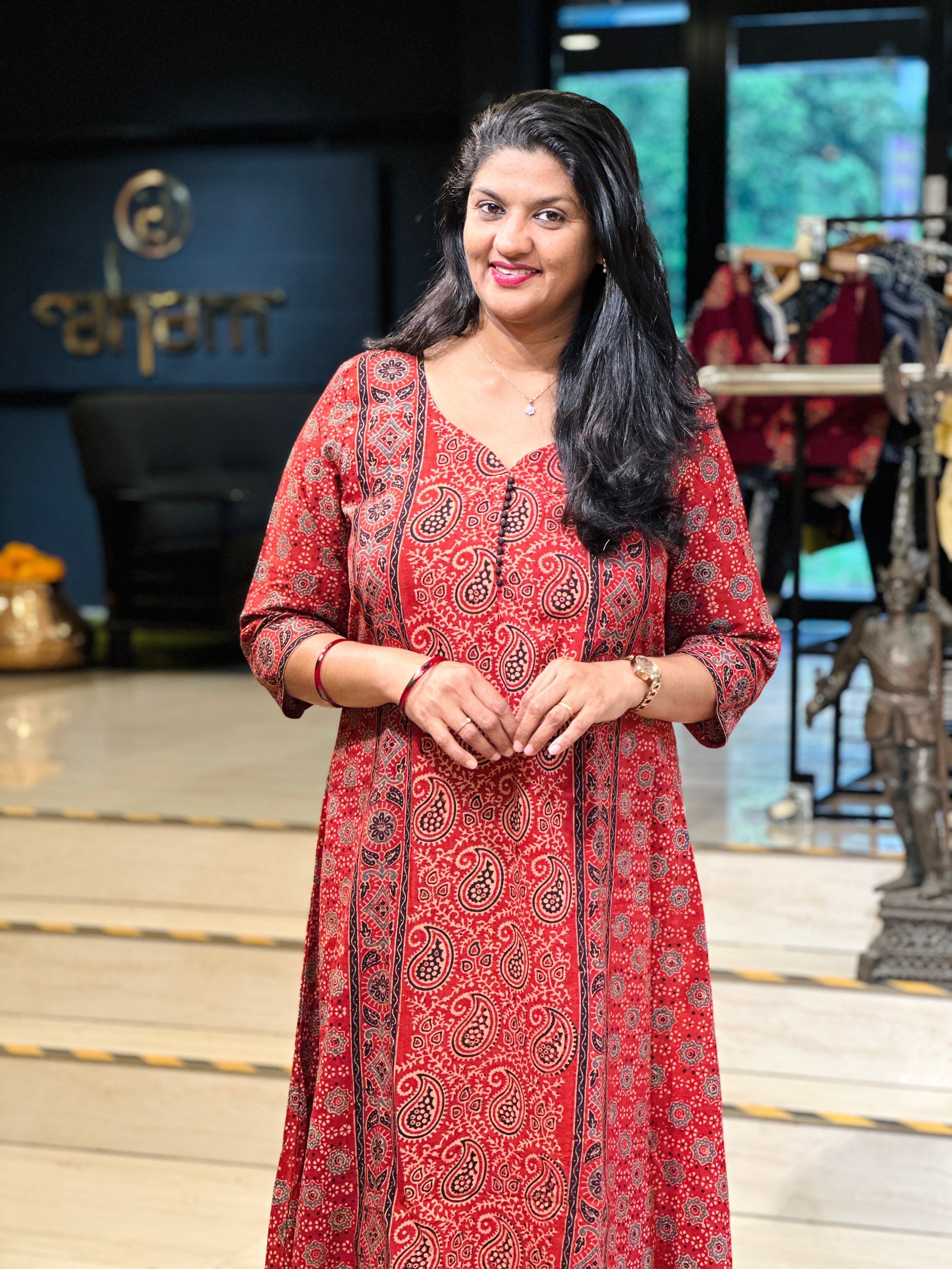 Print Detailed Cotton Kurta | DNT681