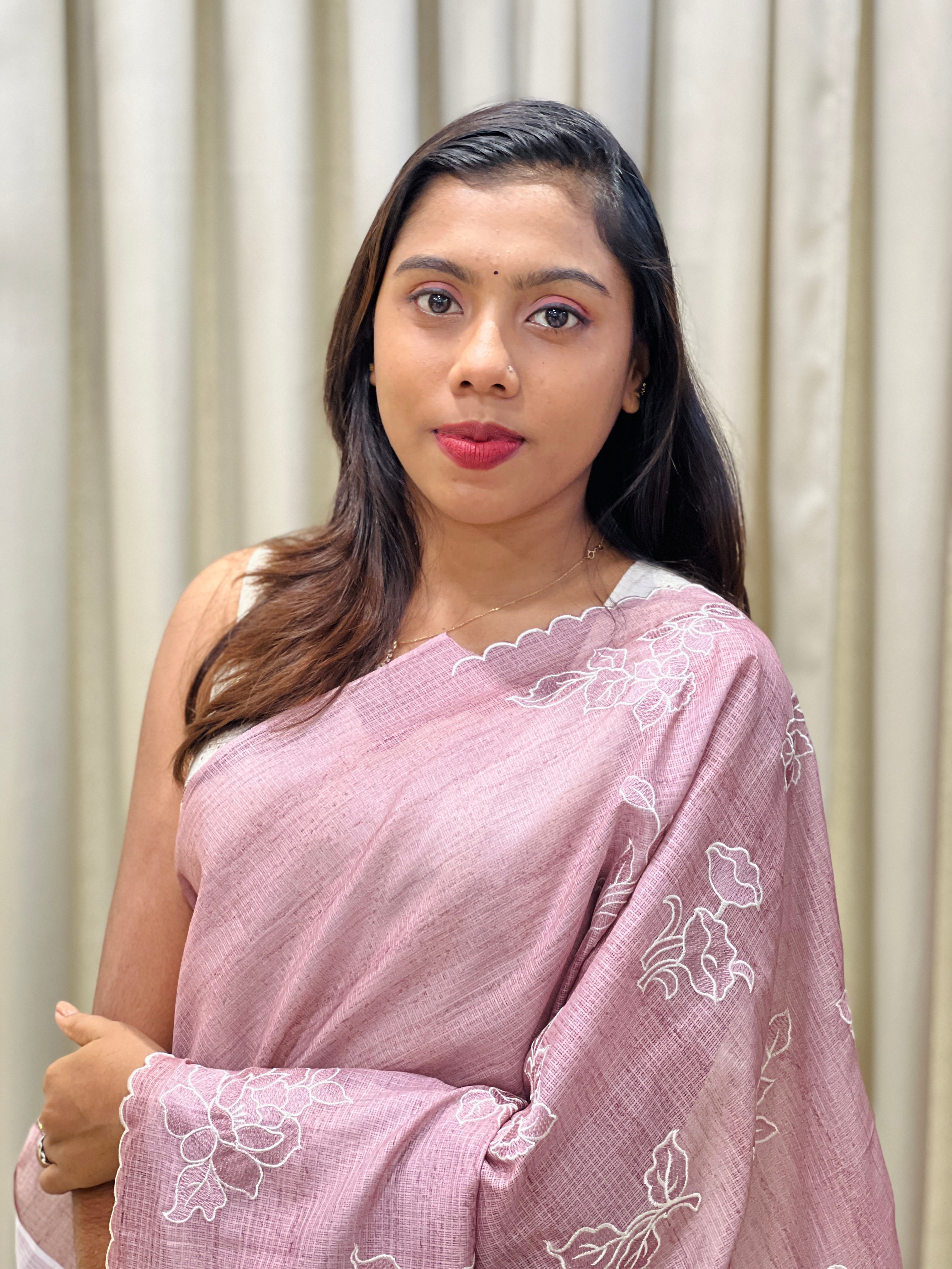 Floral Embroidery Detailed Kota Saree | BLD2065