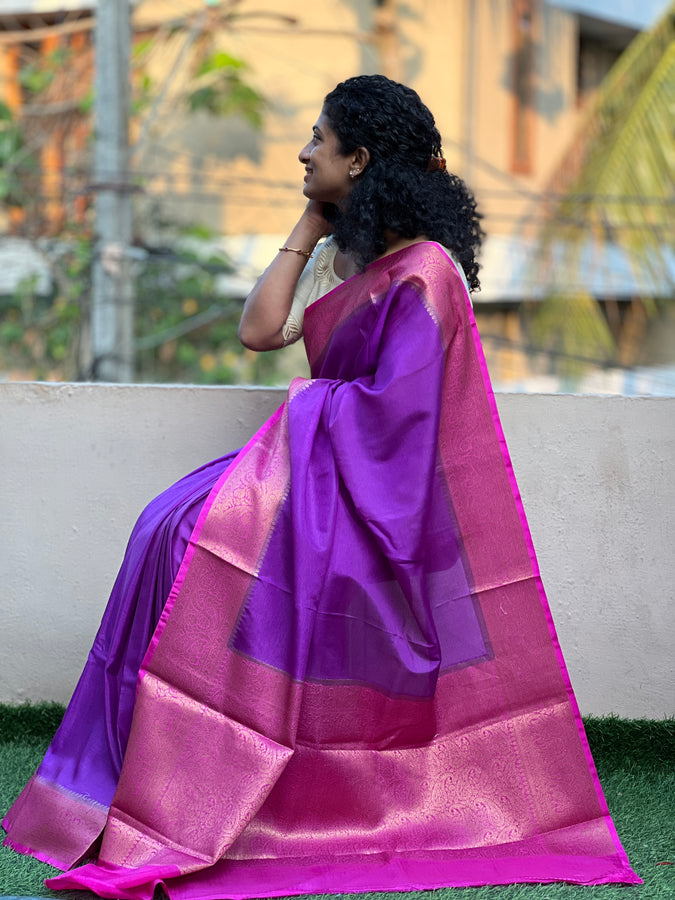 Contrast Border Warm Silk Saree | NN110