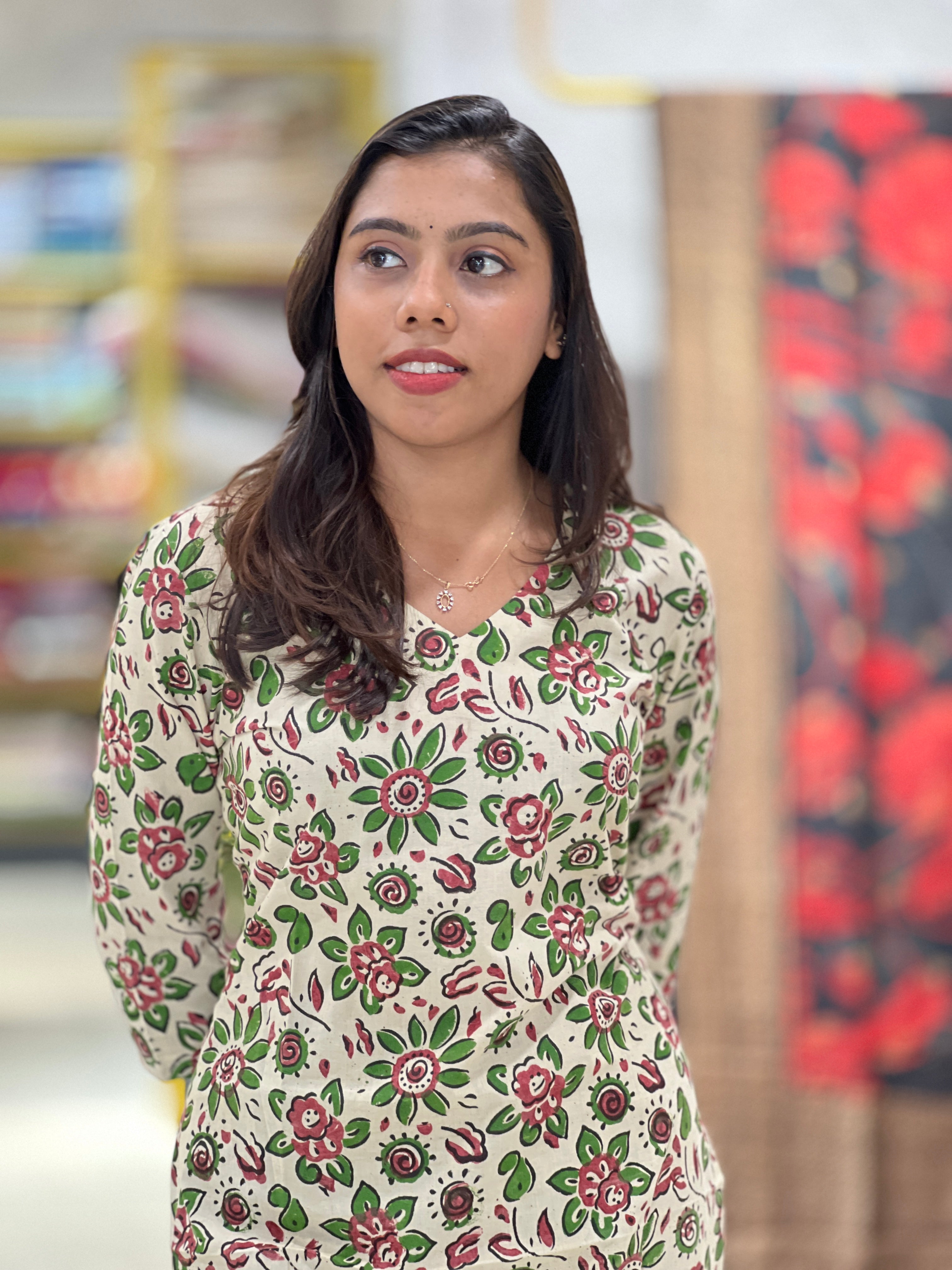 Floral Printed Cotton Kurta  | DNT818