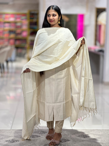 Kesiya & Sequence Weaved Bamboo Tussar Dupatta | TSP137