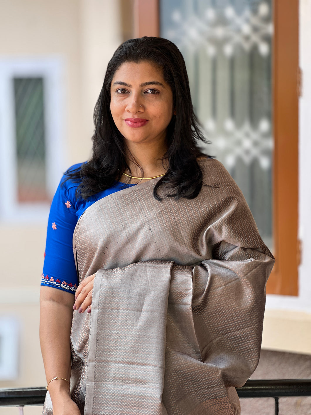 Geometric Design Pure Silk Saree | AT116