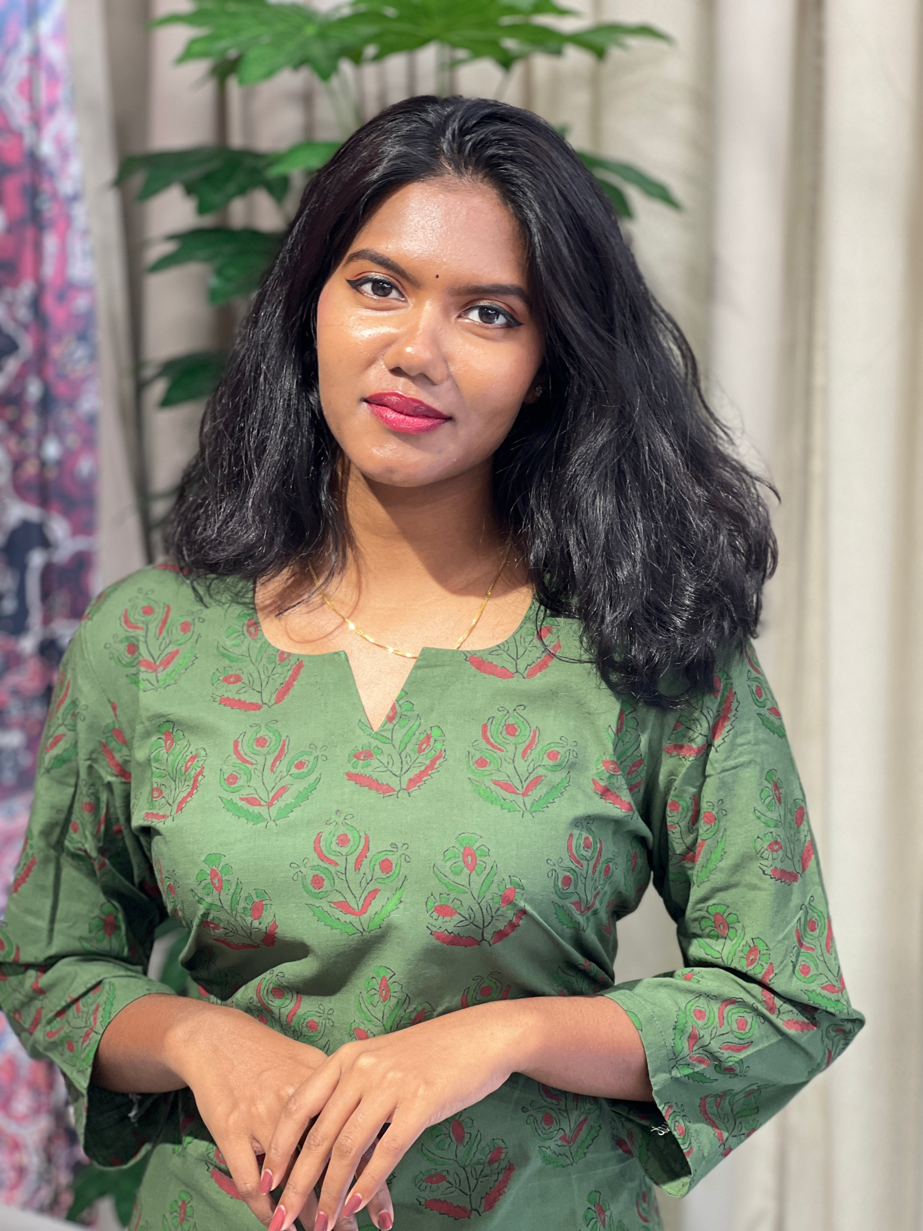 Print Detailed Cotton Kurta | DNT836