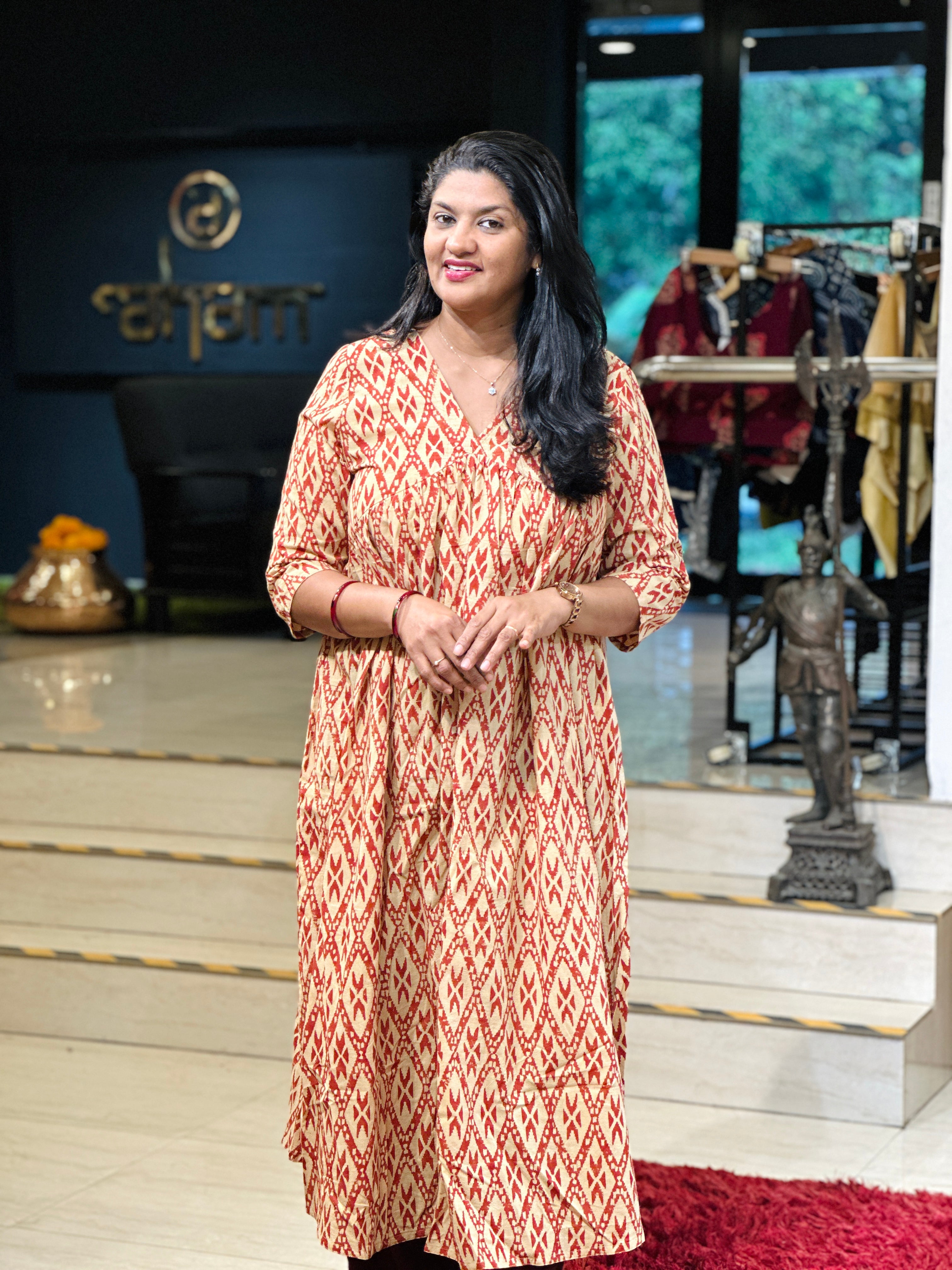 Print Detailed Cotton Kurta | DNT698