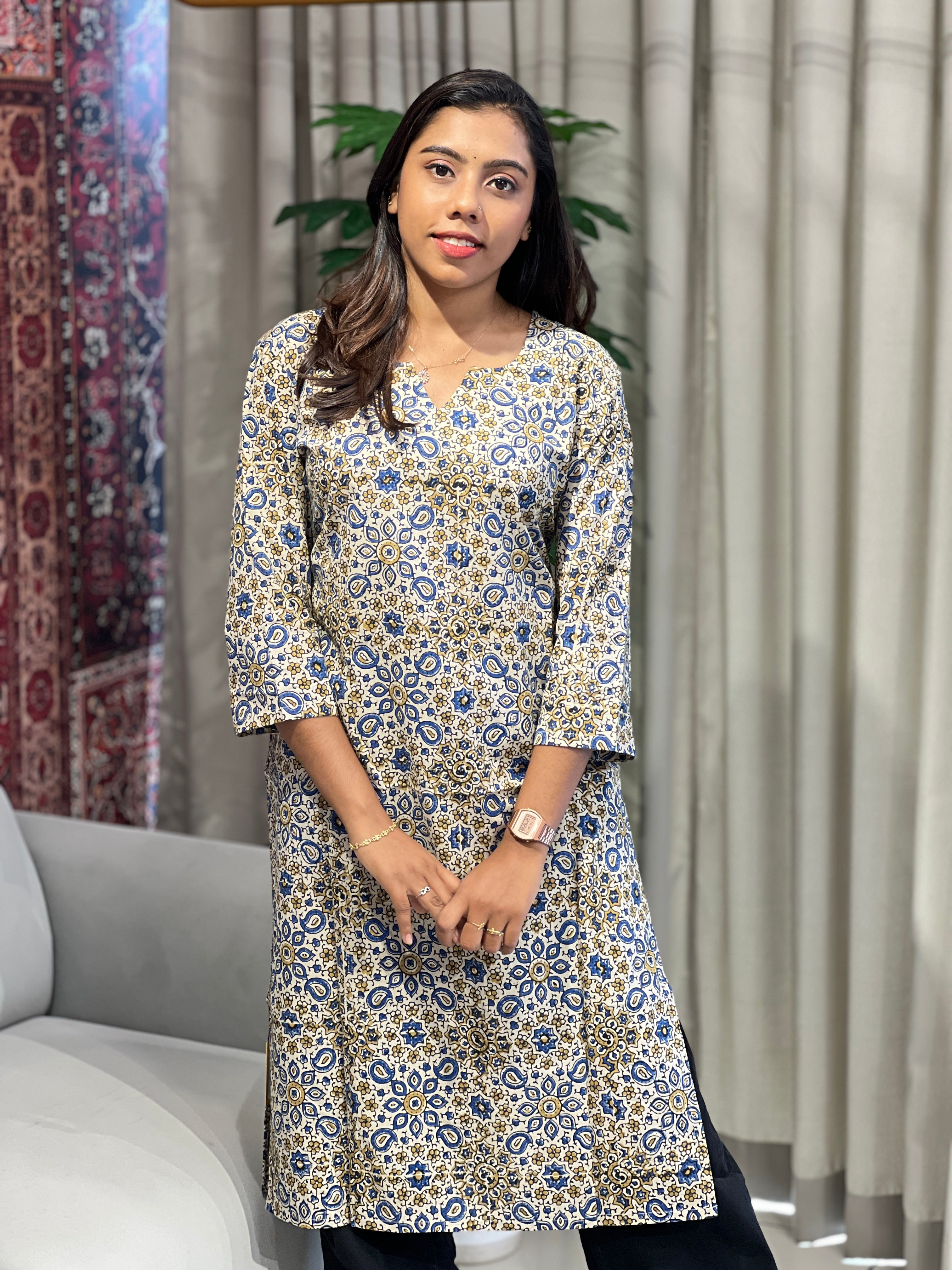 Printed Cotton Kurta  | DNT829