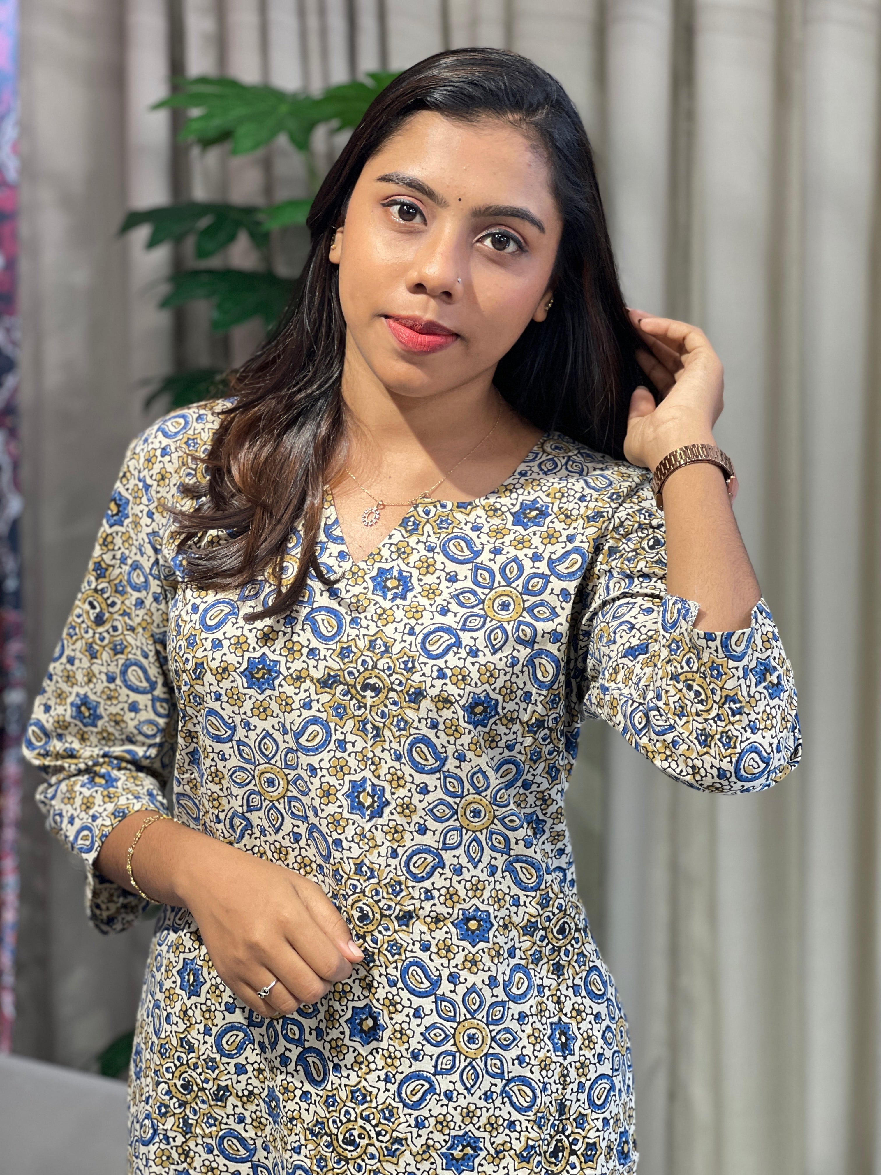 Printed Cotton Kurta  | DNT829