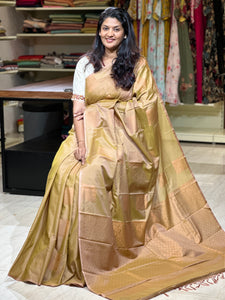 Copper Zari Weaved Semi Silk Saree | KRK422