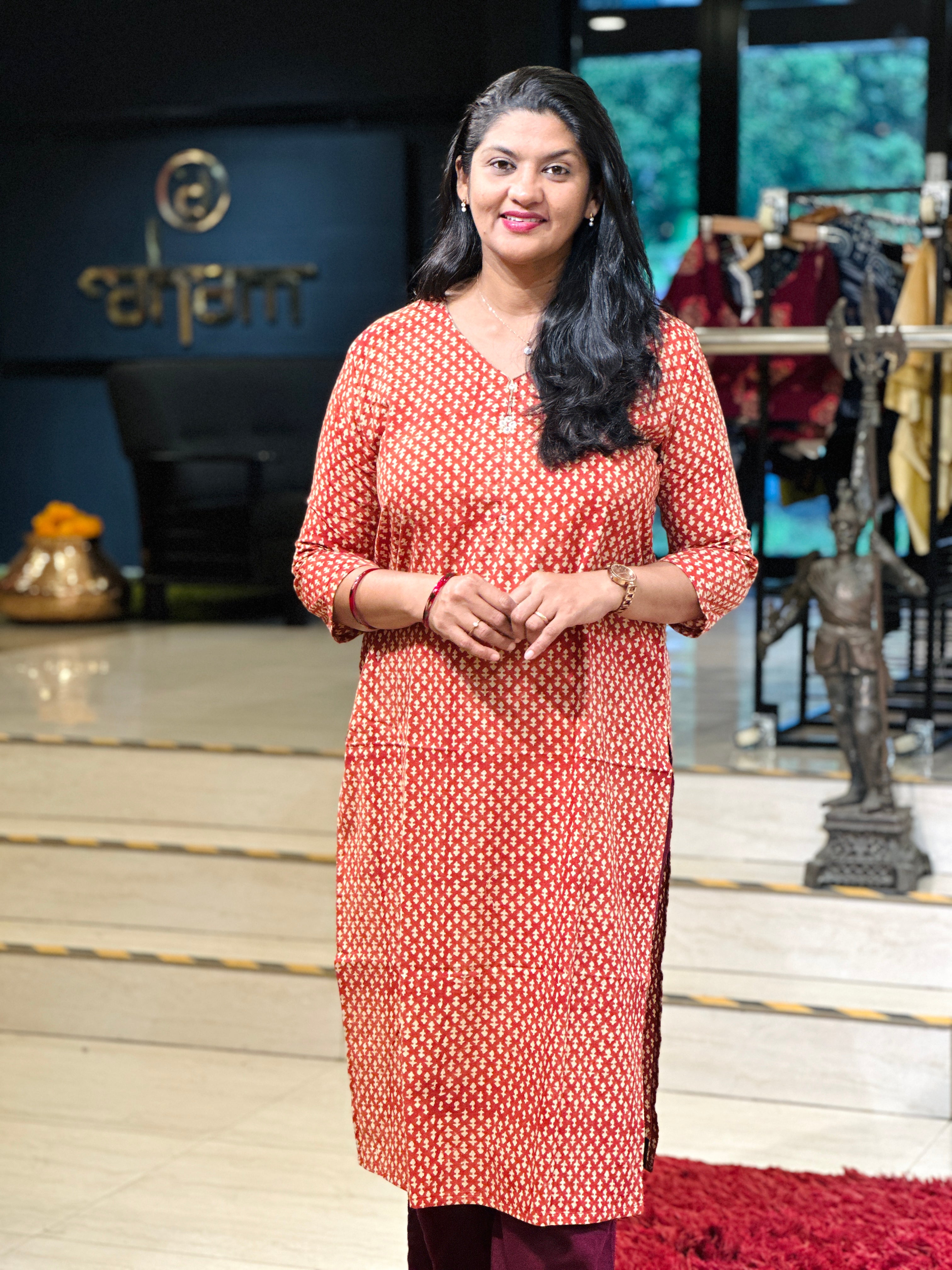 Print Detailed Cotton Kurta | DNT725