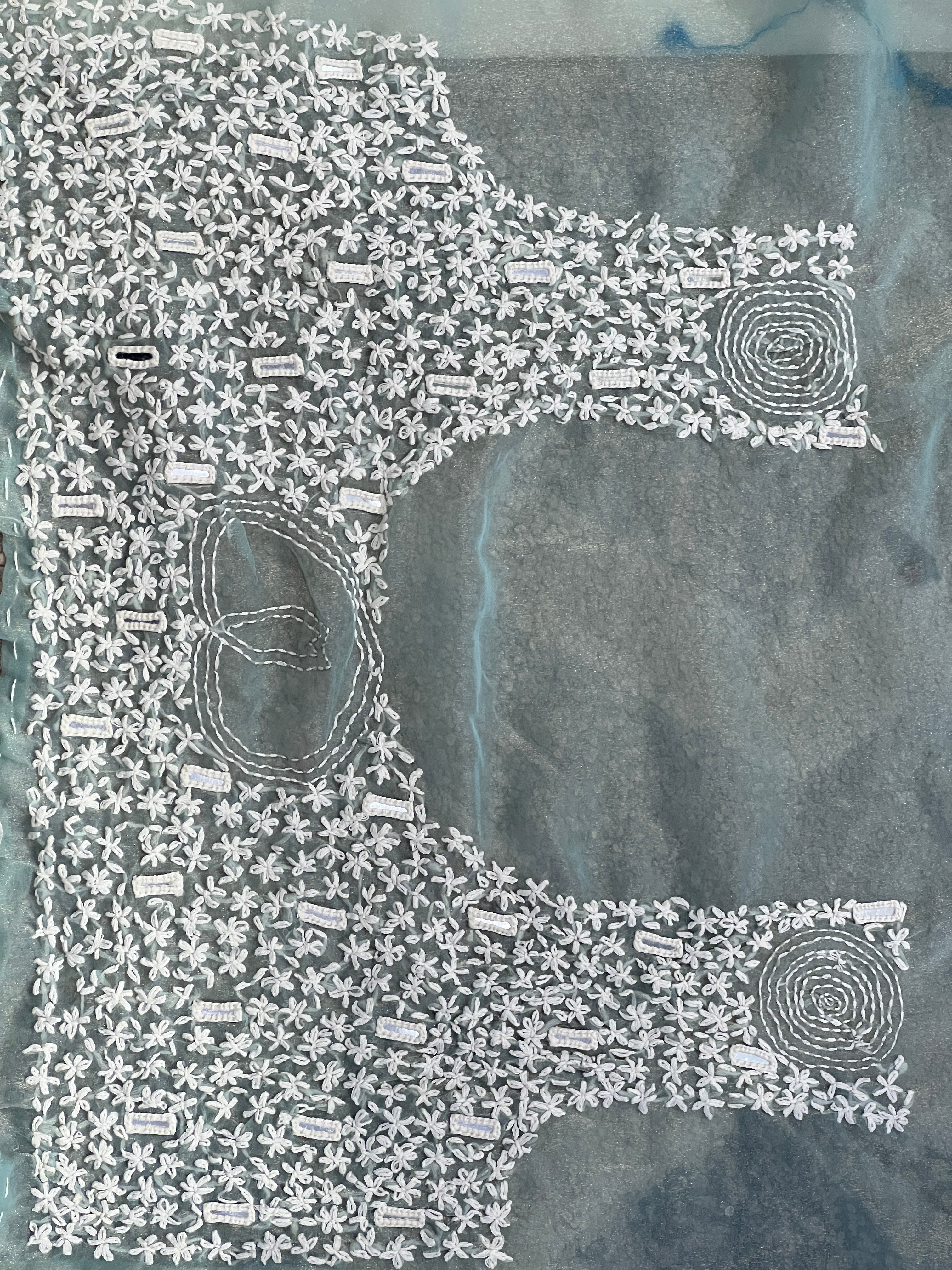 Hand Embroidery Detailed Shimmer Georgette Saree | BLD2057