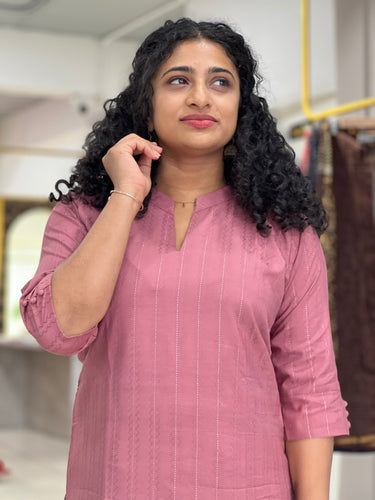 Jacquard Weaved Rayon Cotton Blend Kurta | AJT135