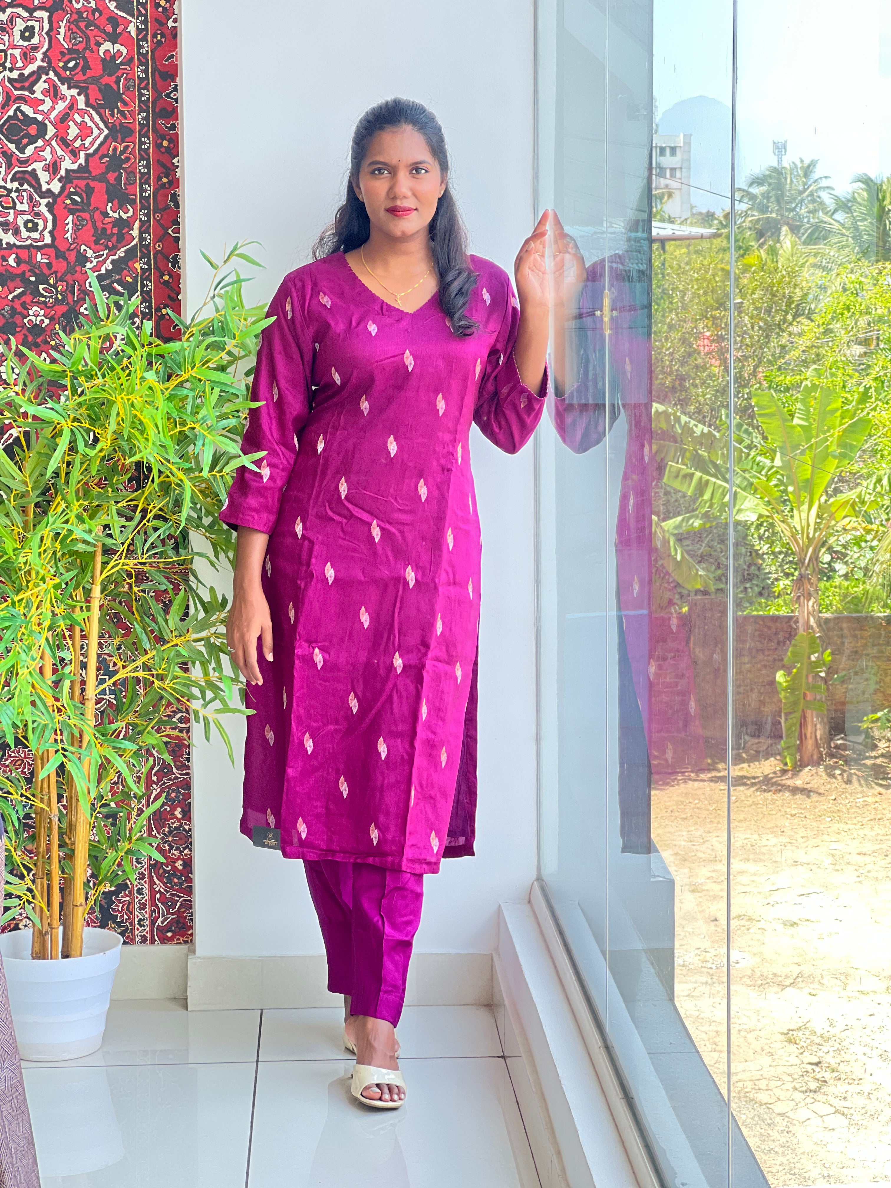 Sona Chandi Woven Buta Viscose Silk Co-ord Set | YNG1813