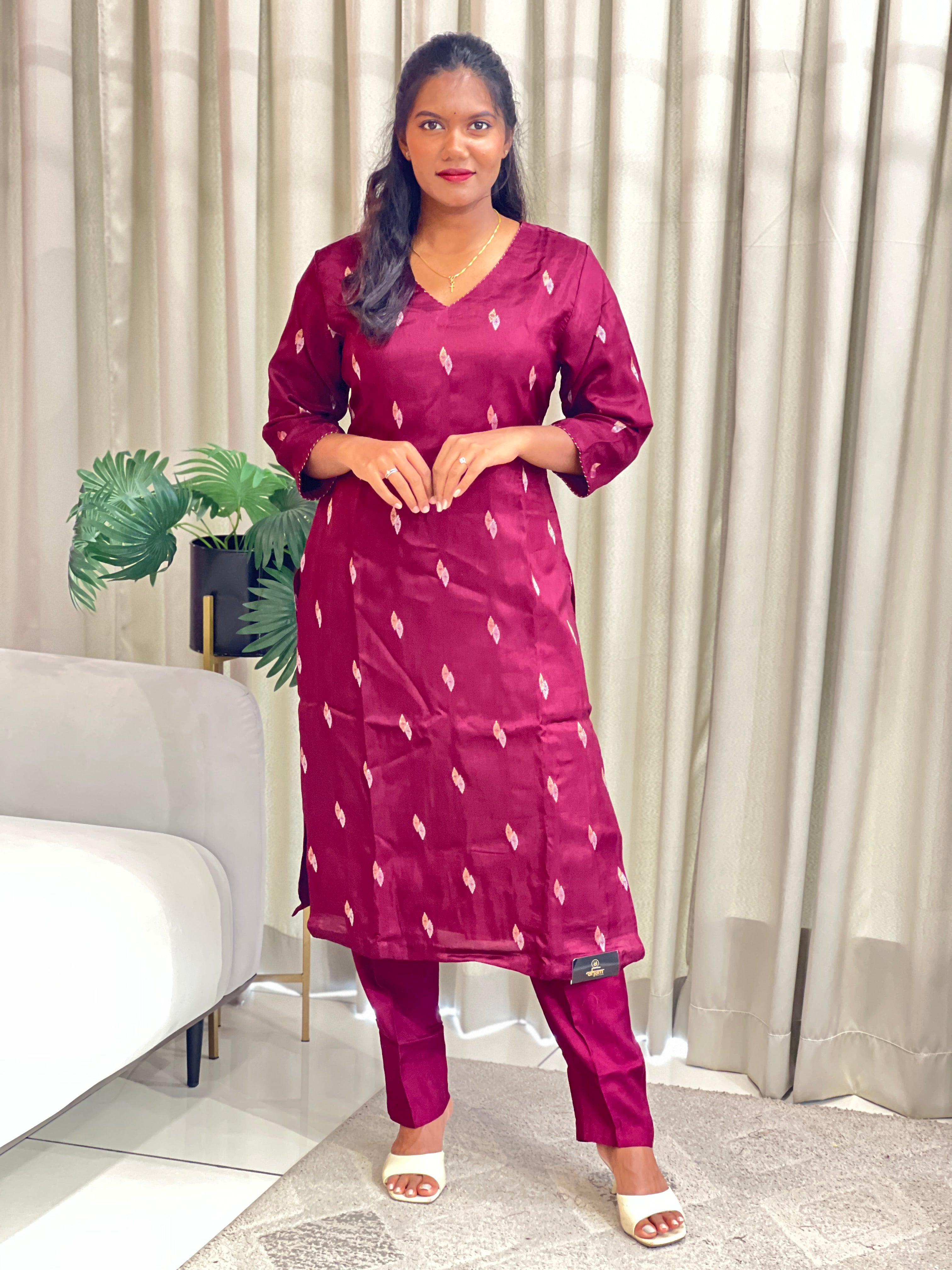 Sona Chandi Woven Buta Viscose Silk Co-ord Set | YNG1814