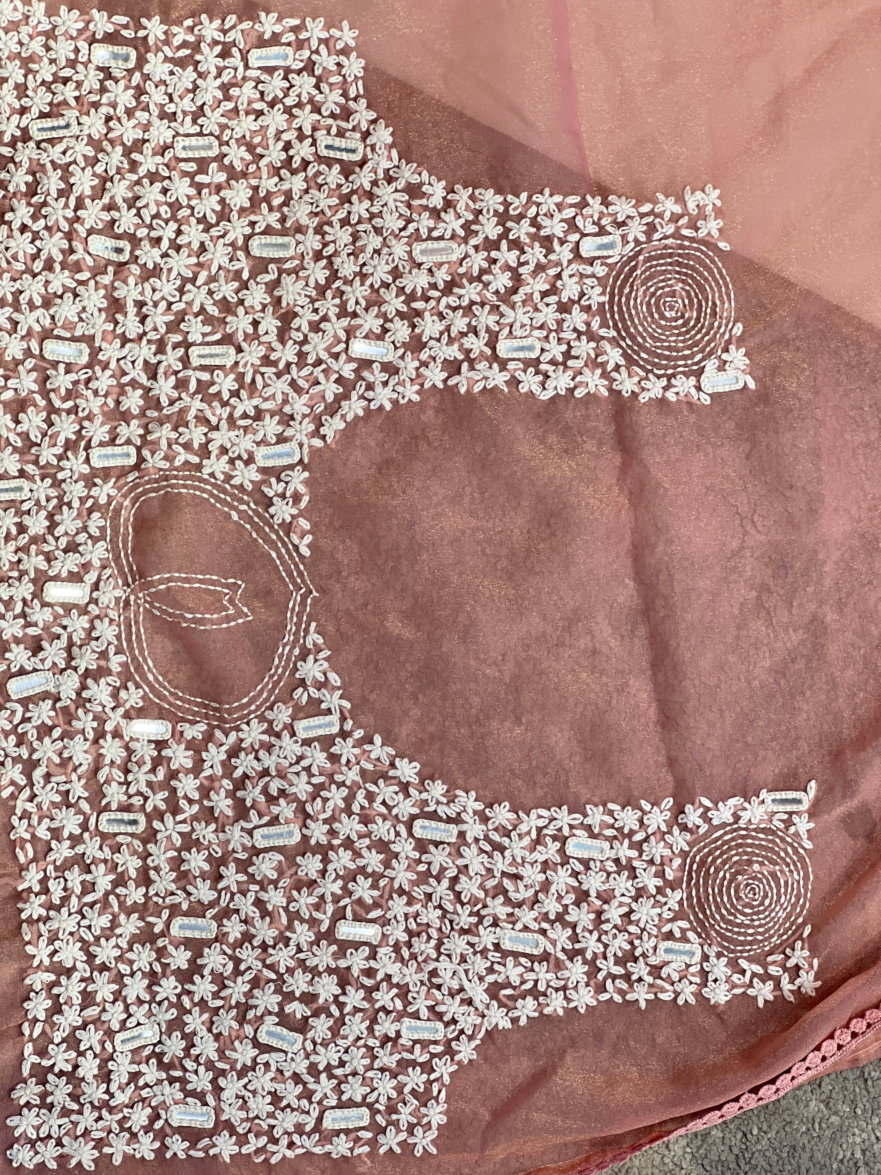 Hand Embroidery Detailed Shimmer Georgette Saree | BLD2058