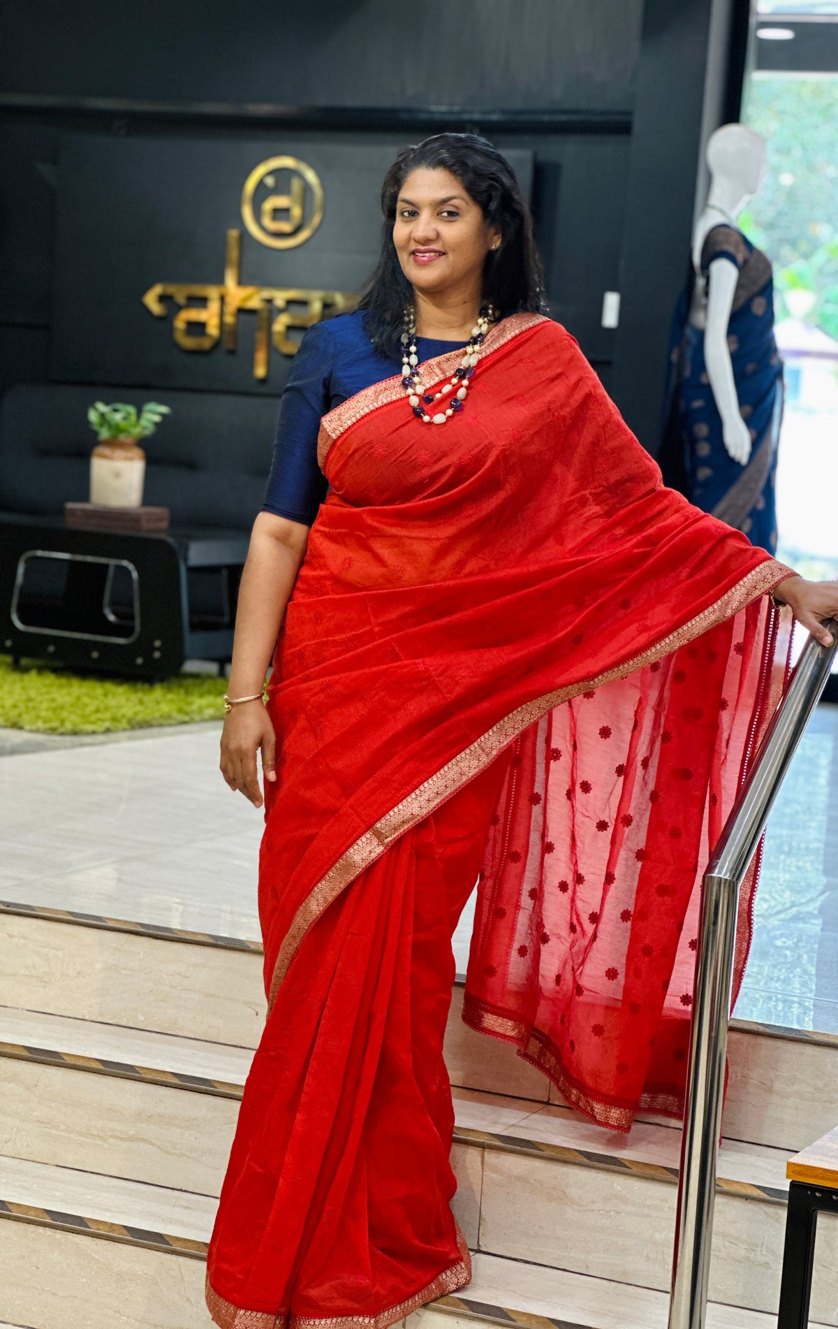 Embroidered Mul Chanderi Saree | MM658