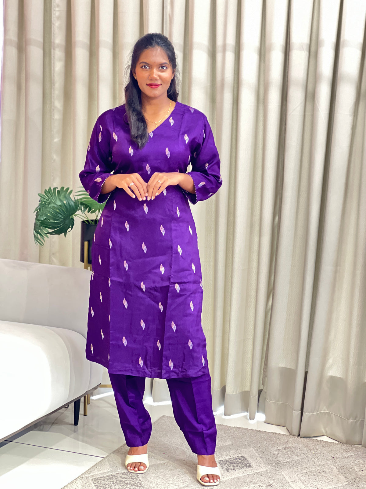 Sona Chandi Woven Buta Viscose Silk Co-ord Set | YNG1815