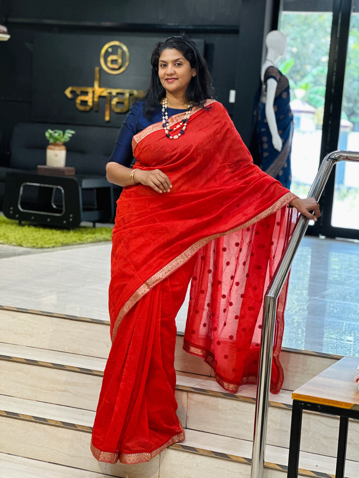 Embroidered Mul Chanderi Saree | MM658