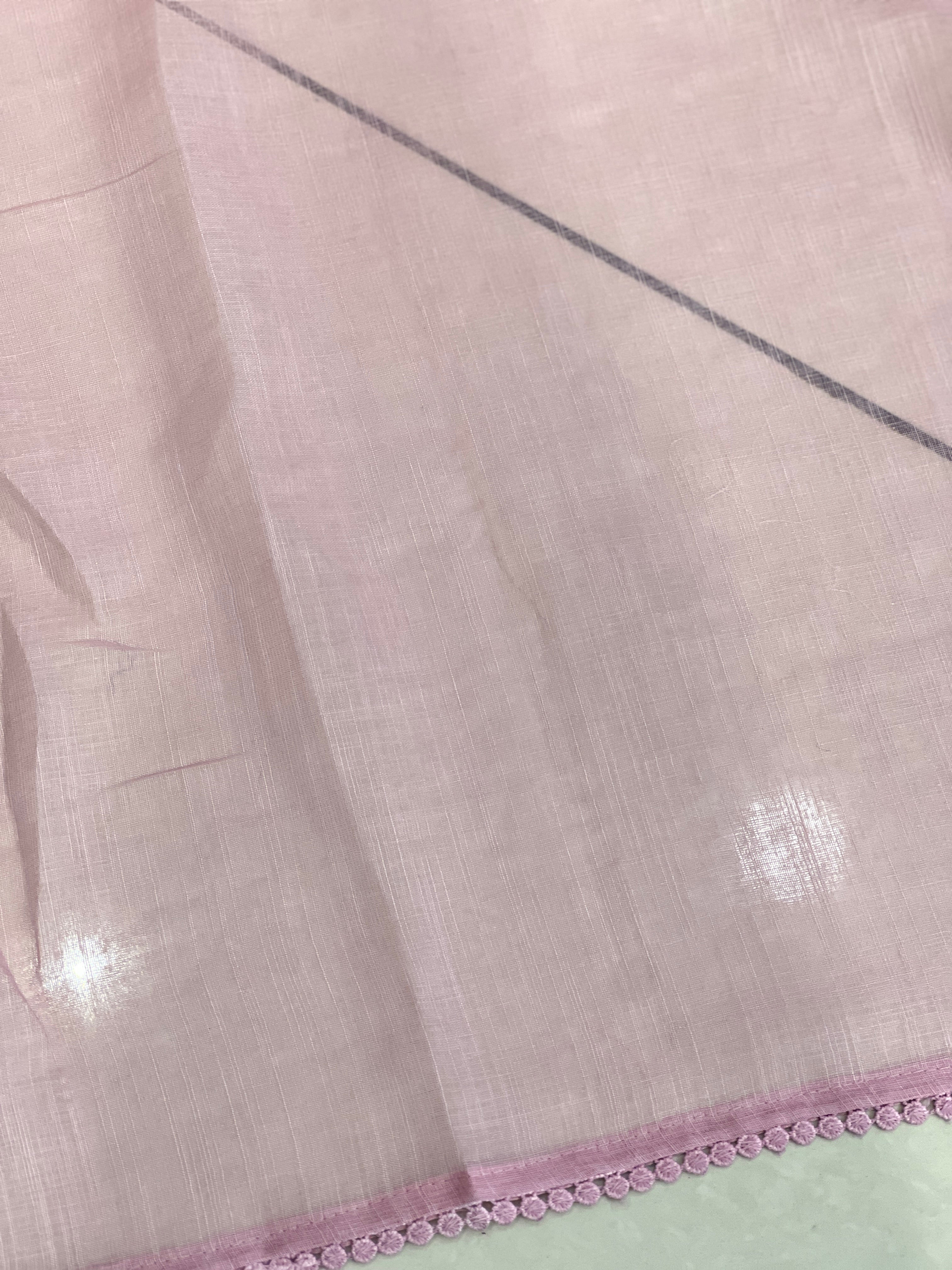 Embroidery Detailed Linen Cotton Saree | BLD2015