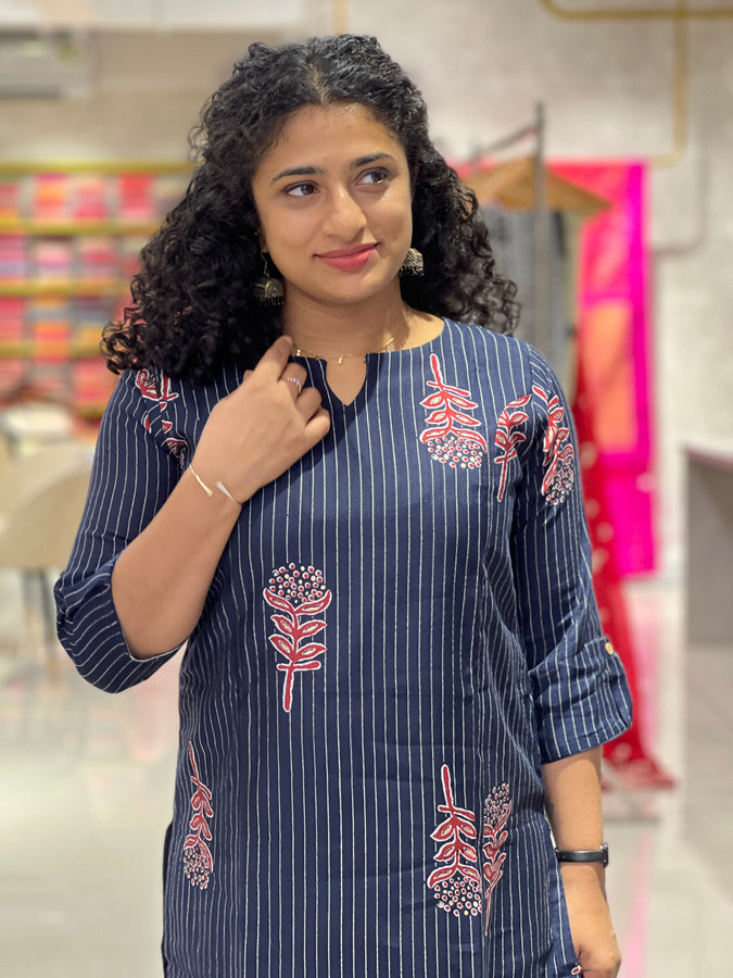 Screen Printed Cotton Rayon Blend Kurta | AJT134