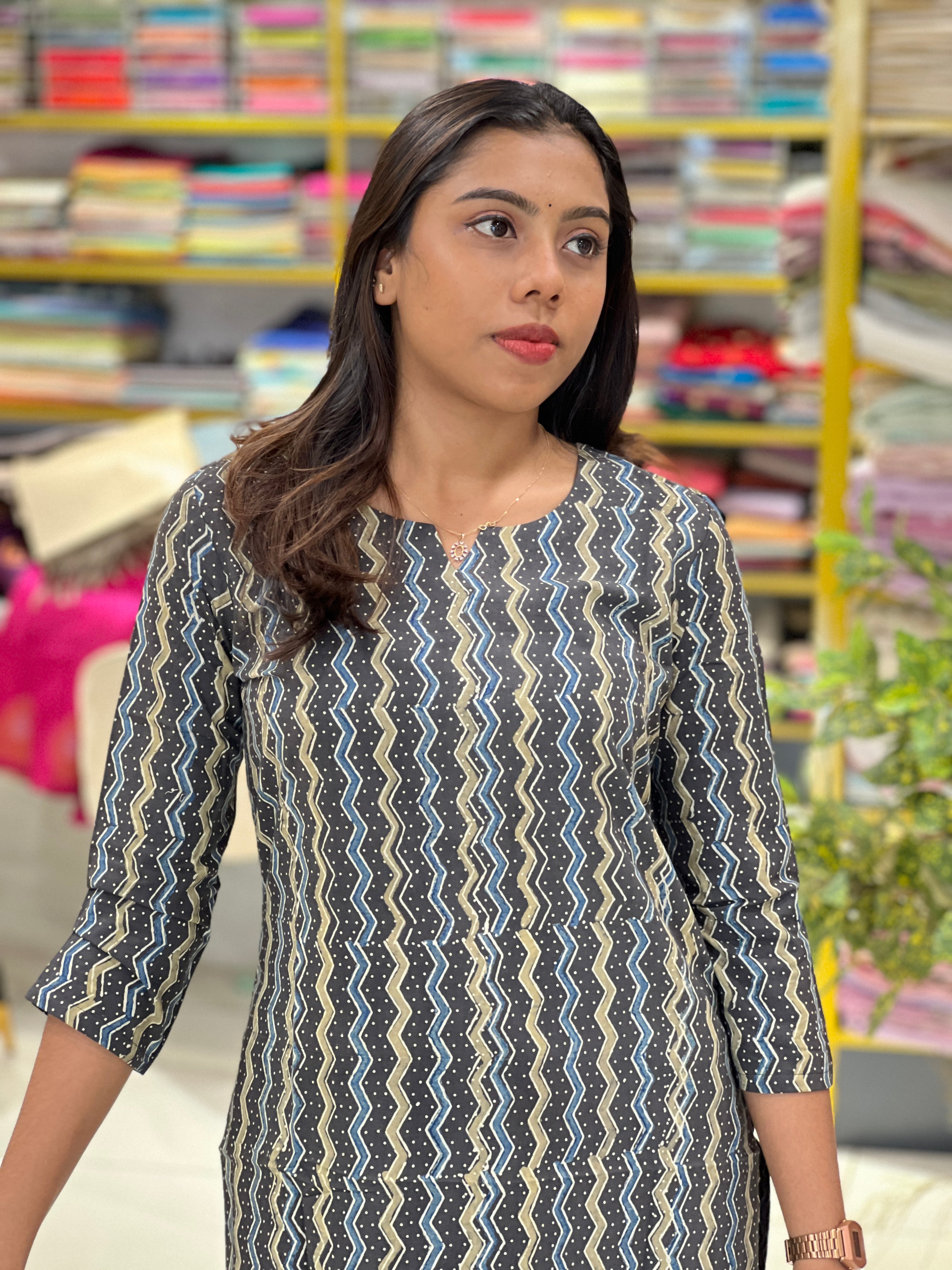 Print Detailed Cotton Kurta | DNT820