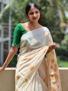 Floral Weaving Design Chanderi Saree | GMS122