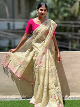 Floral Printed Embroidery Organza Saree | SMC134