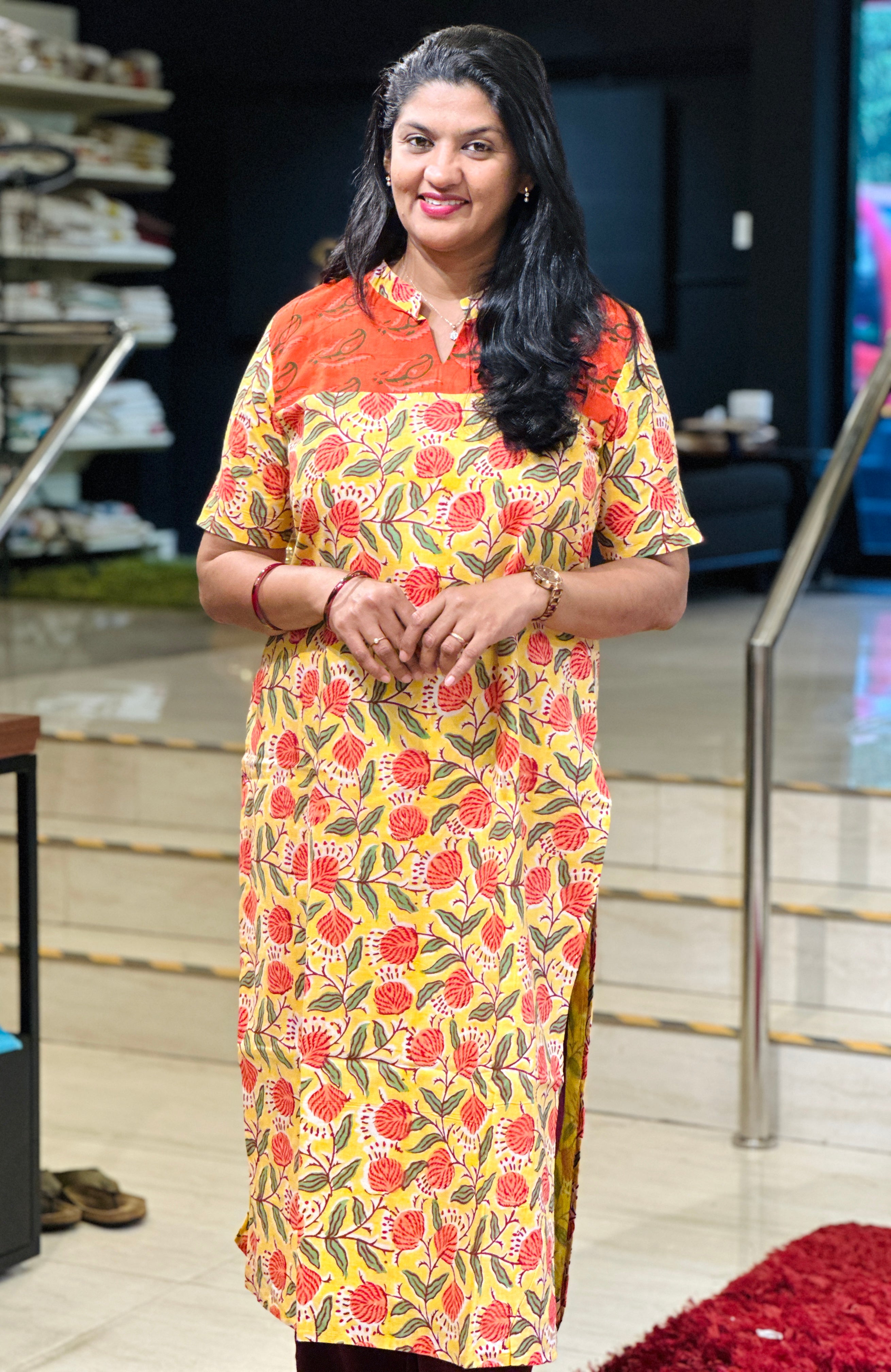 Print Detailed Cotton Kurta | DNT721