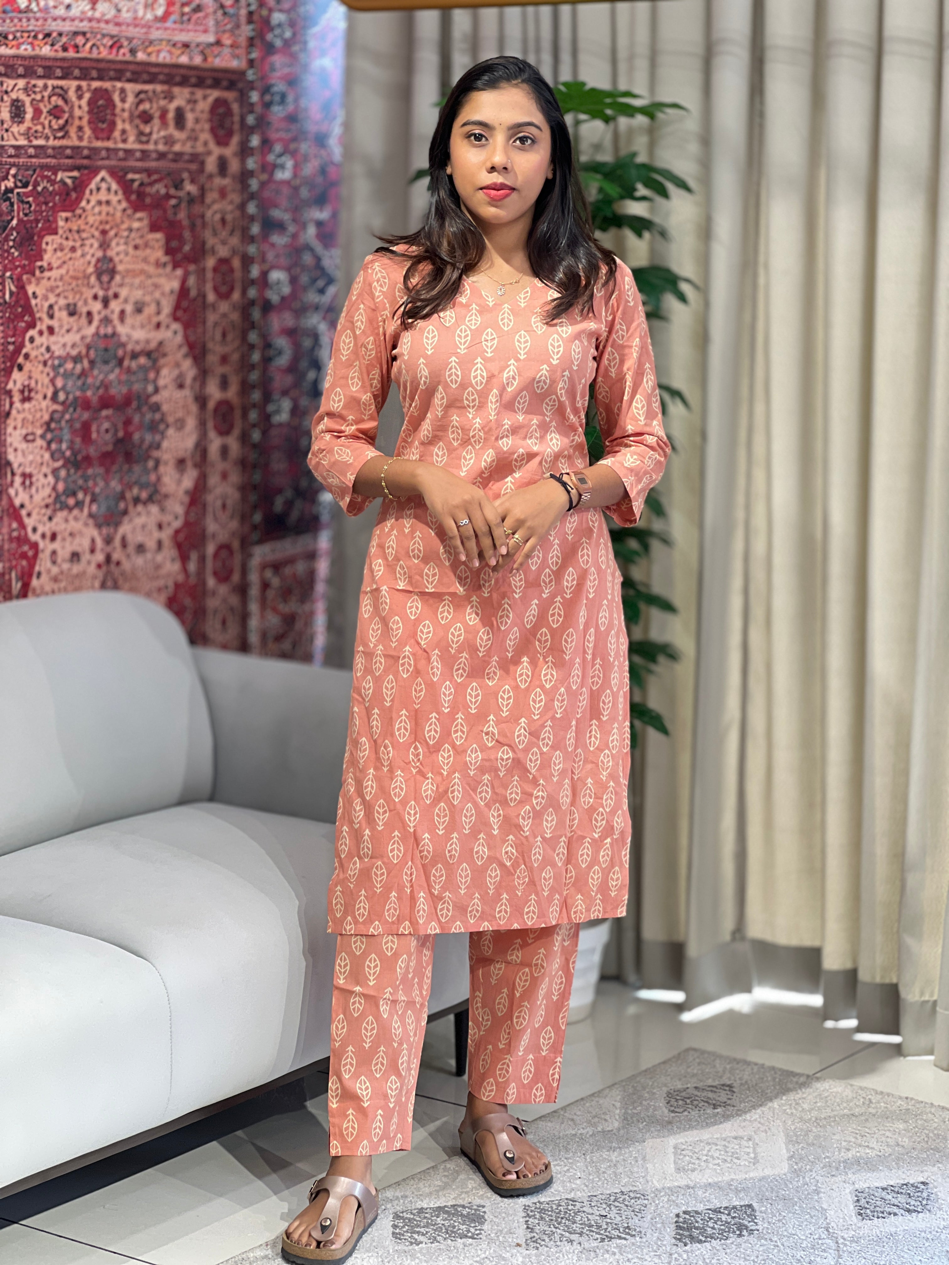 Printed Cotton Kurta Set  | DNT852