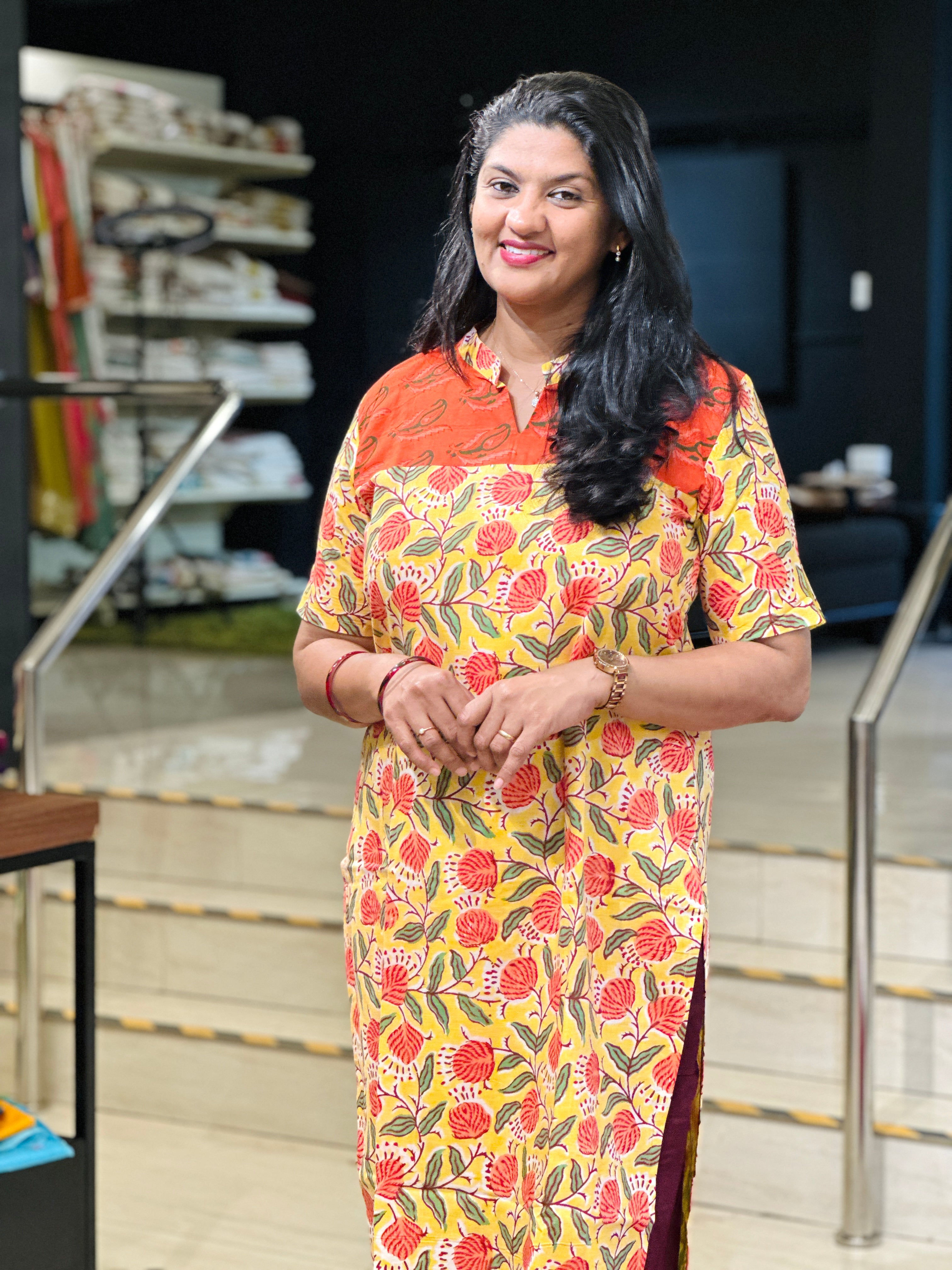 Print Detailed Cotton Kurta | DNT721