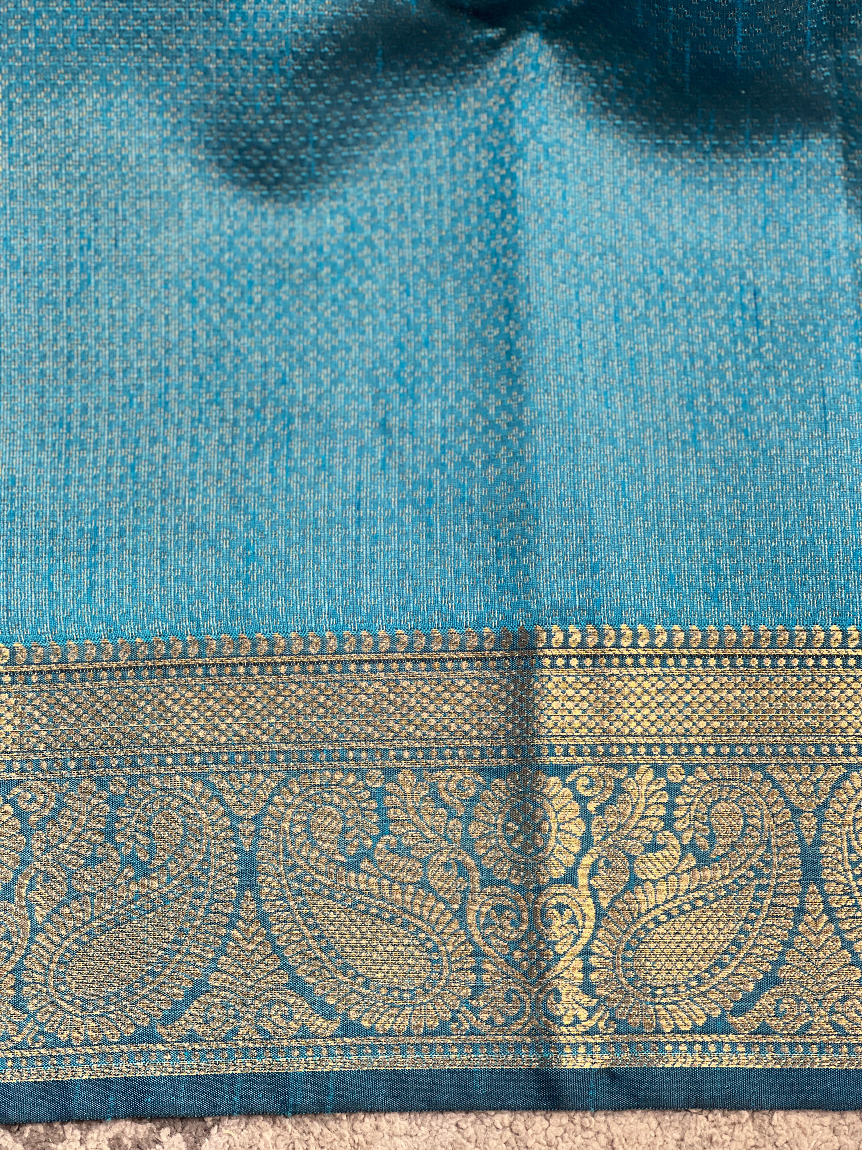 Traditional Three-Paisley Design Raw Silk Power Loom Saree | RVS167