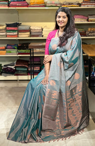 Copper Zari Woven Semi Silk Saree | KRK204