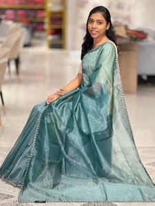 Sequence & Cut Beads Detailed Tissue Organza Saree | SBP807