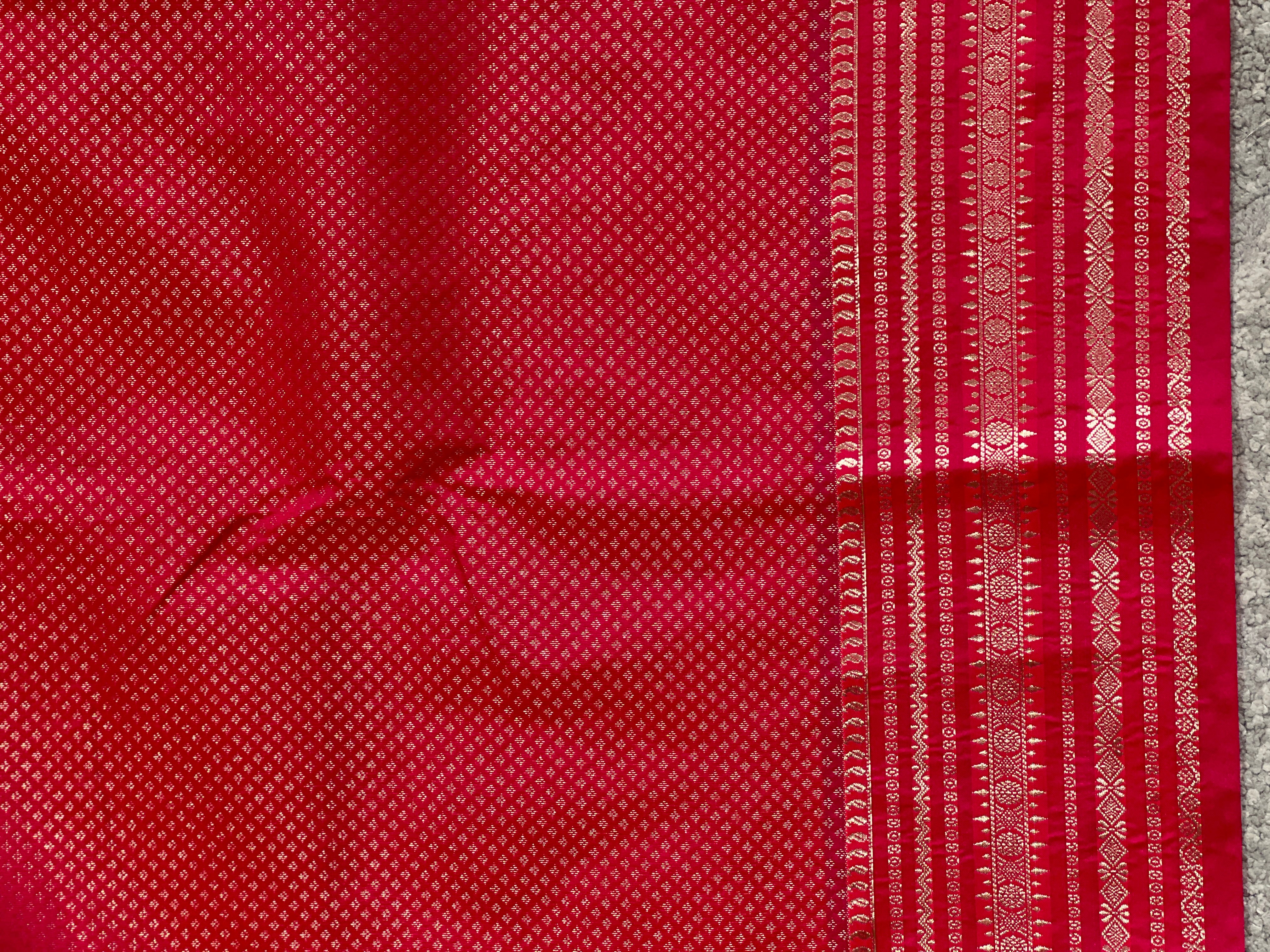 Traditional Zari Buta Woven Power Loom Soft Silk Saree | RVS184
