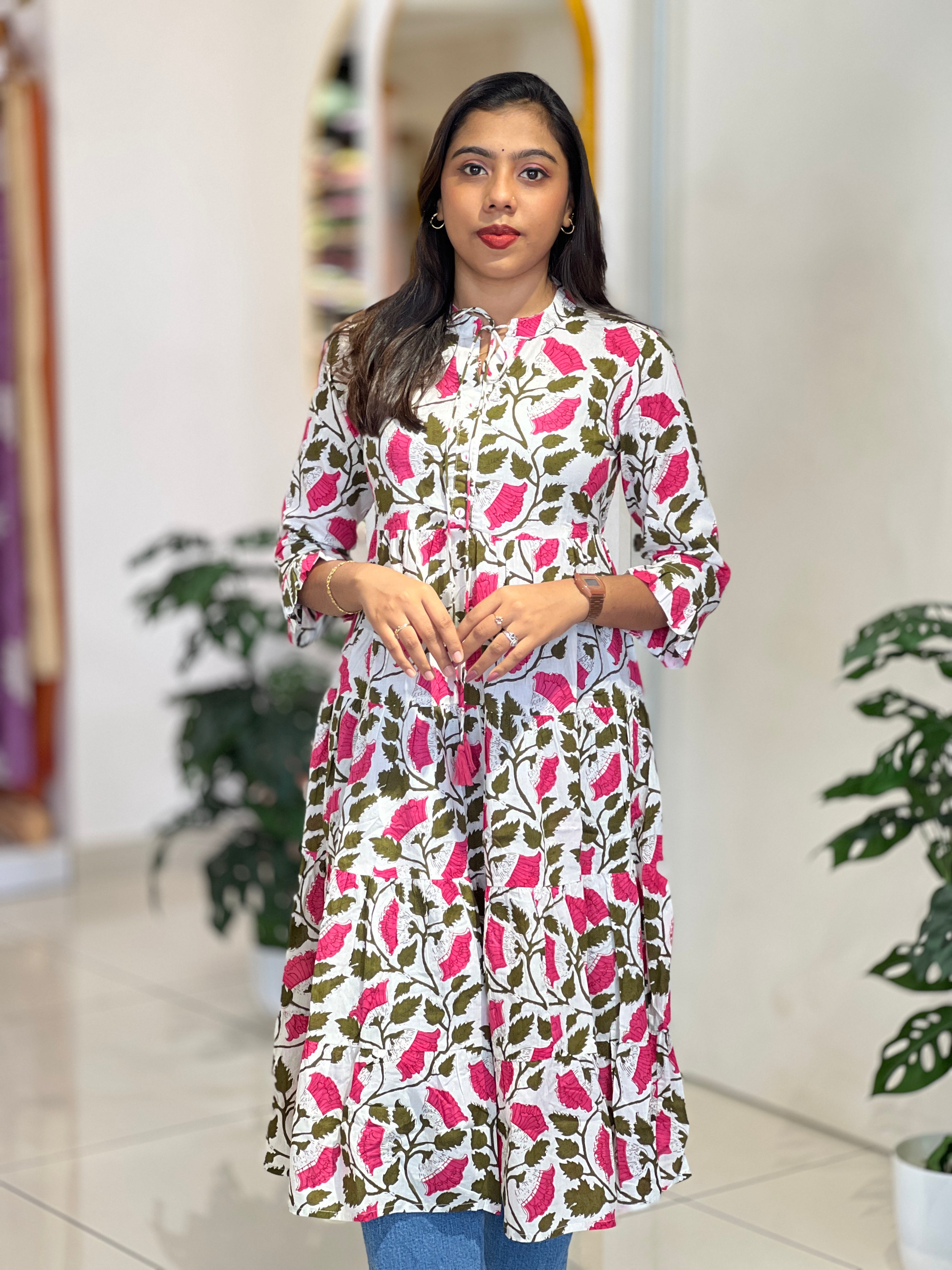 Floral Printed Cotton Kurta |  NCF323