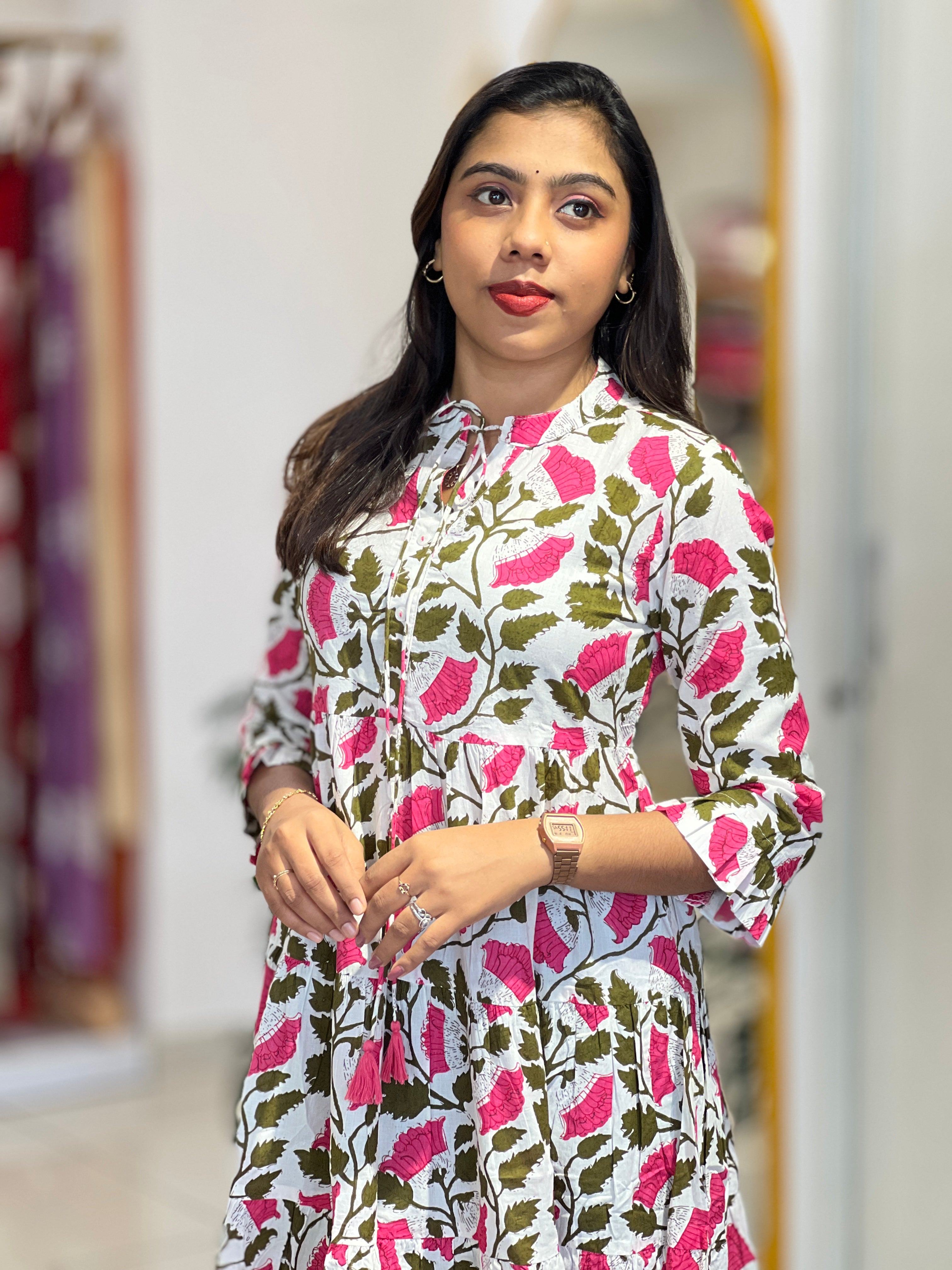 Floral Printed Cotton Kurta |  NCF323