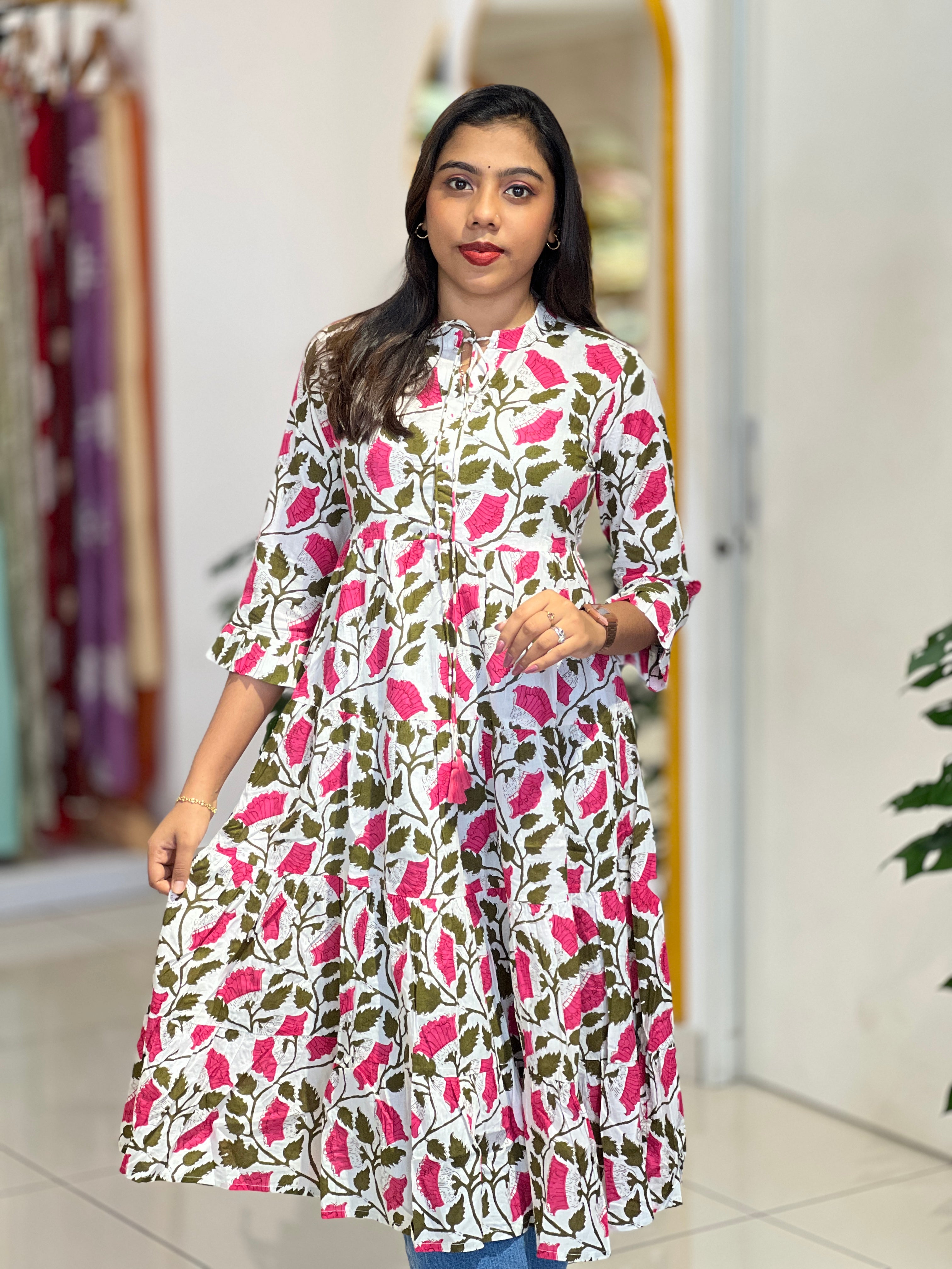 Floral Printed Cotton Kurta |  NCF323