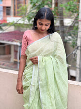 Screen Printed Linen Finish Saree | YNG327