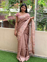 Printed Border Semi Tussar Saree | KSD130