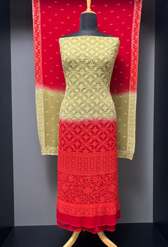 Machine Embroidered Georgette Salwar Set (Without Bottom) | FF152