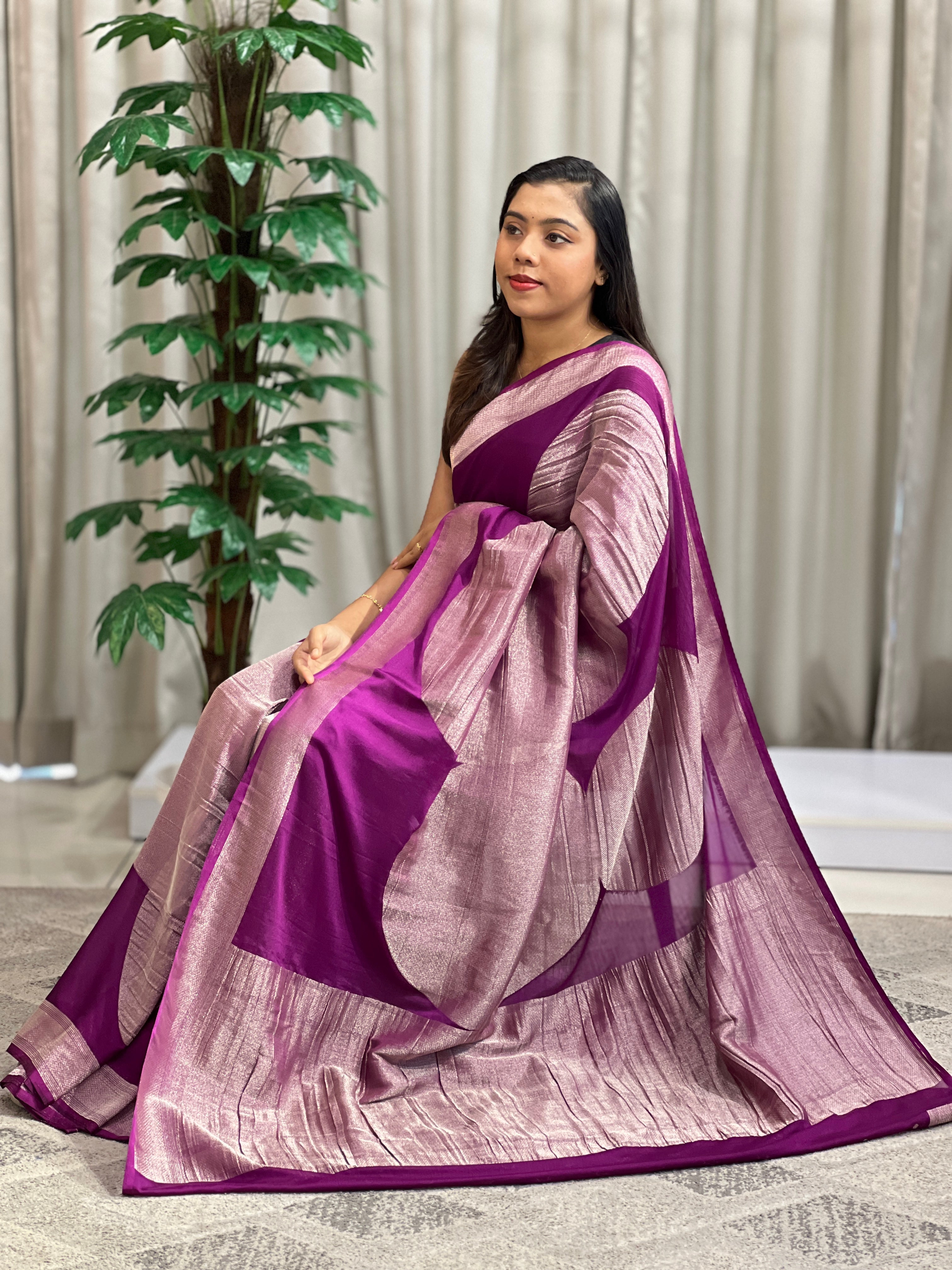 Geometrical Pattern Georgette Banarasi Saree | YNG1284