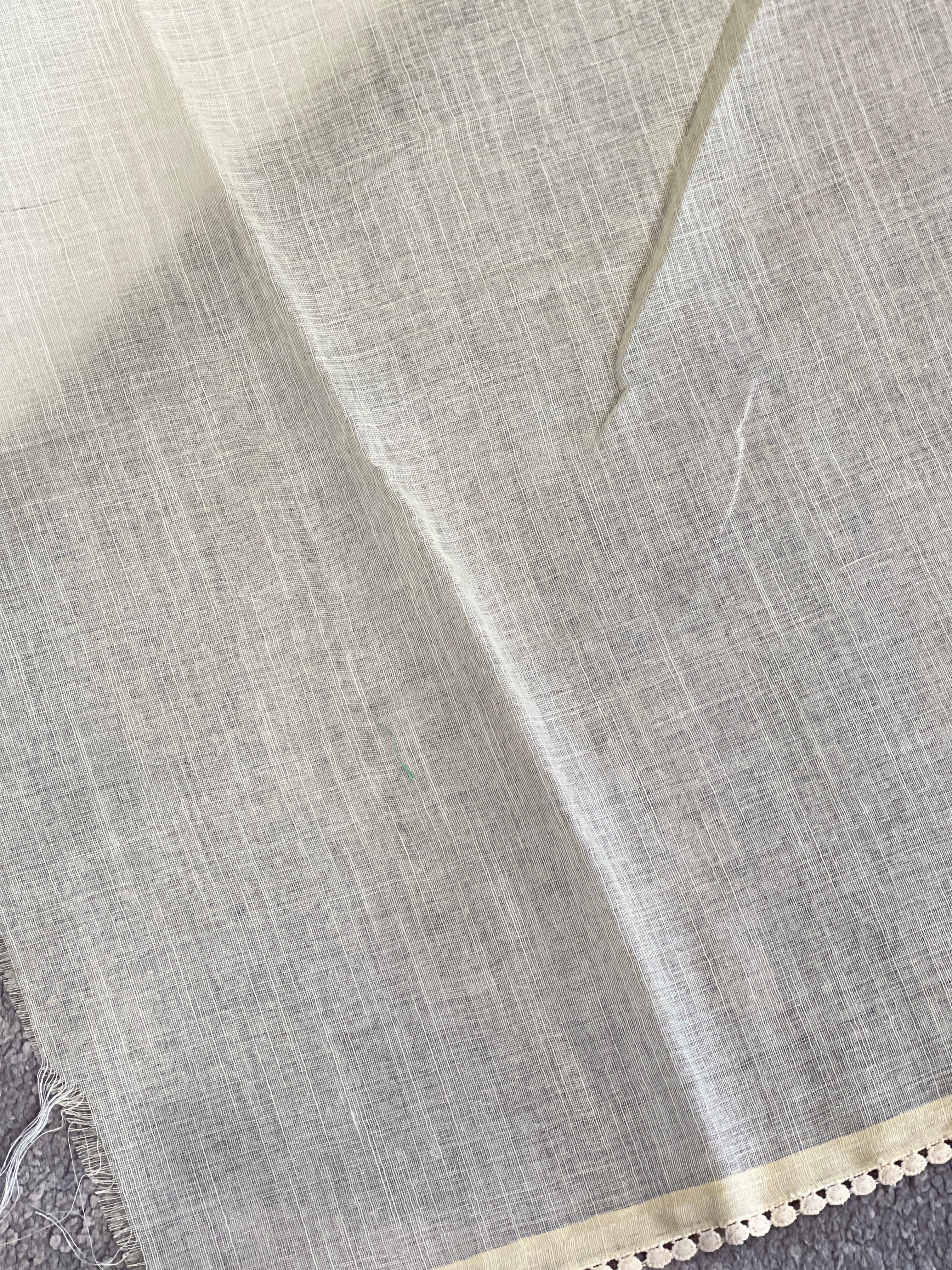 Floral Embroidery Detailed Linen-Cotton Saree | BLD1951