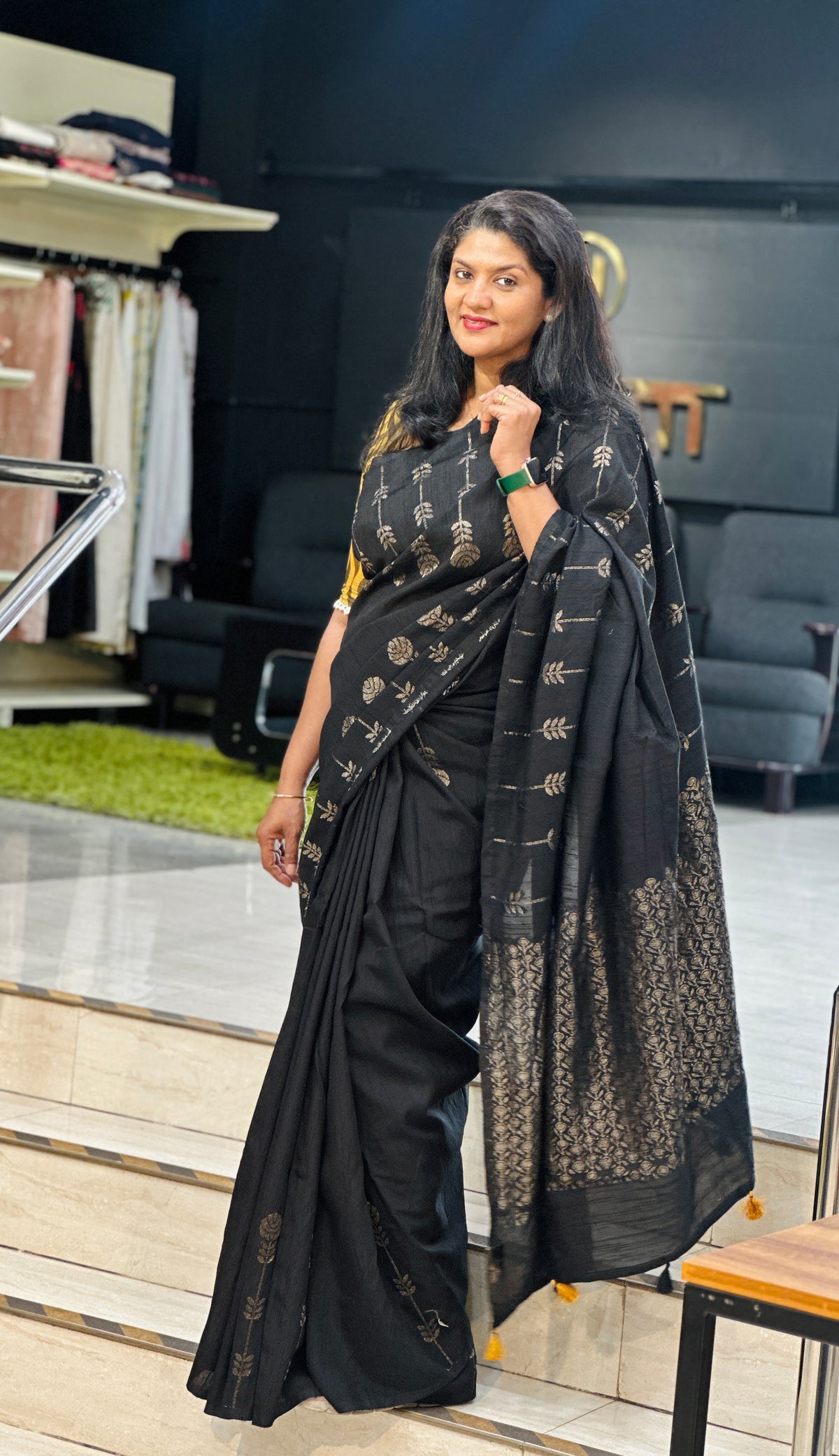 Banarasi Weaved Pattern Tussar Finish Saree  | YNG1712