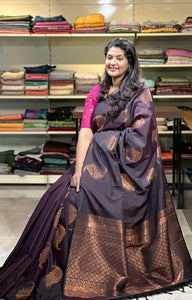 Copper Zari Woven Semi Silk Saree | KRK225