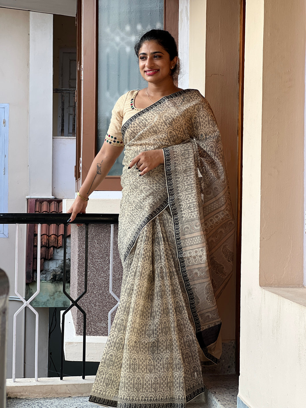 Screen Printed Supernet Kota Saree | GMS128