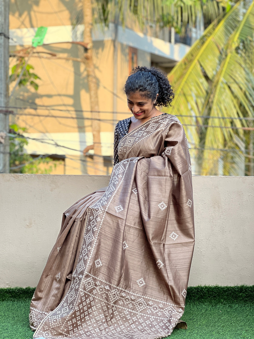 Kutch Inspired Semi Tussar Saree | BLD418