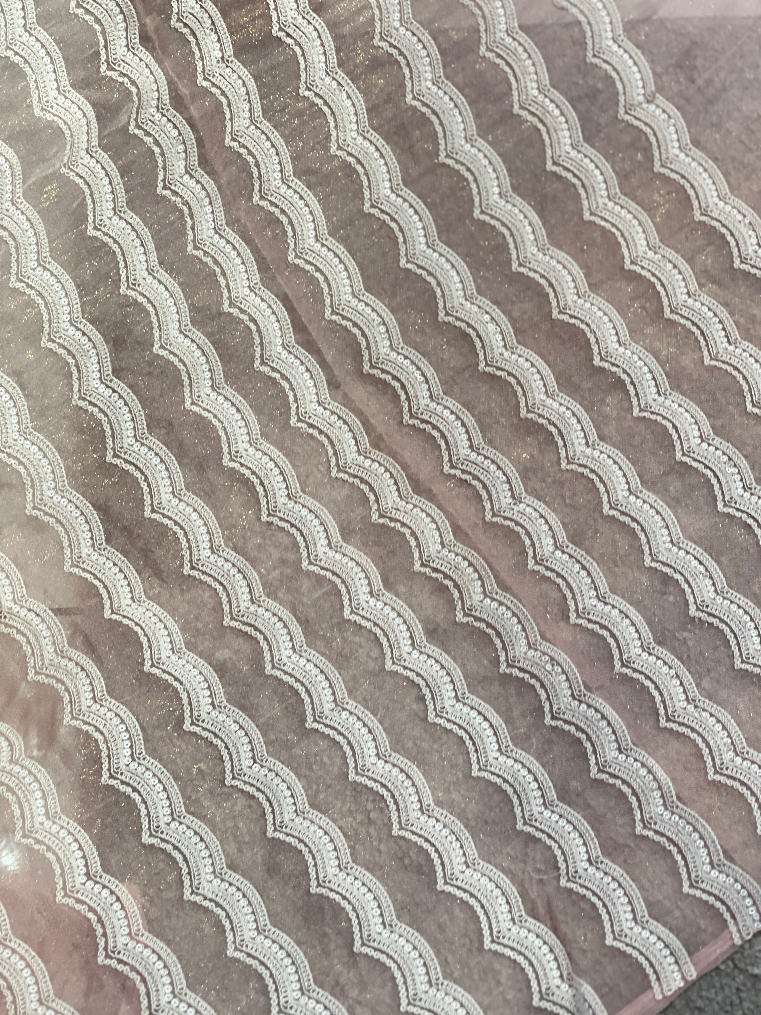 Machine Embroidery Detailed Crushed Shimmer Organza Saree | BLD2004