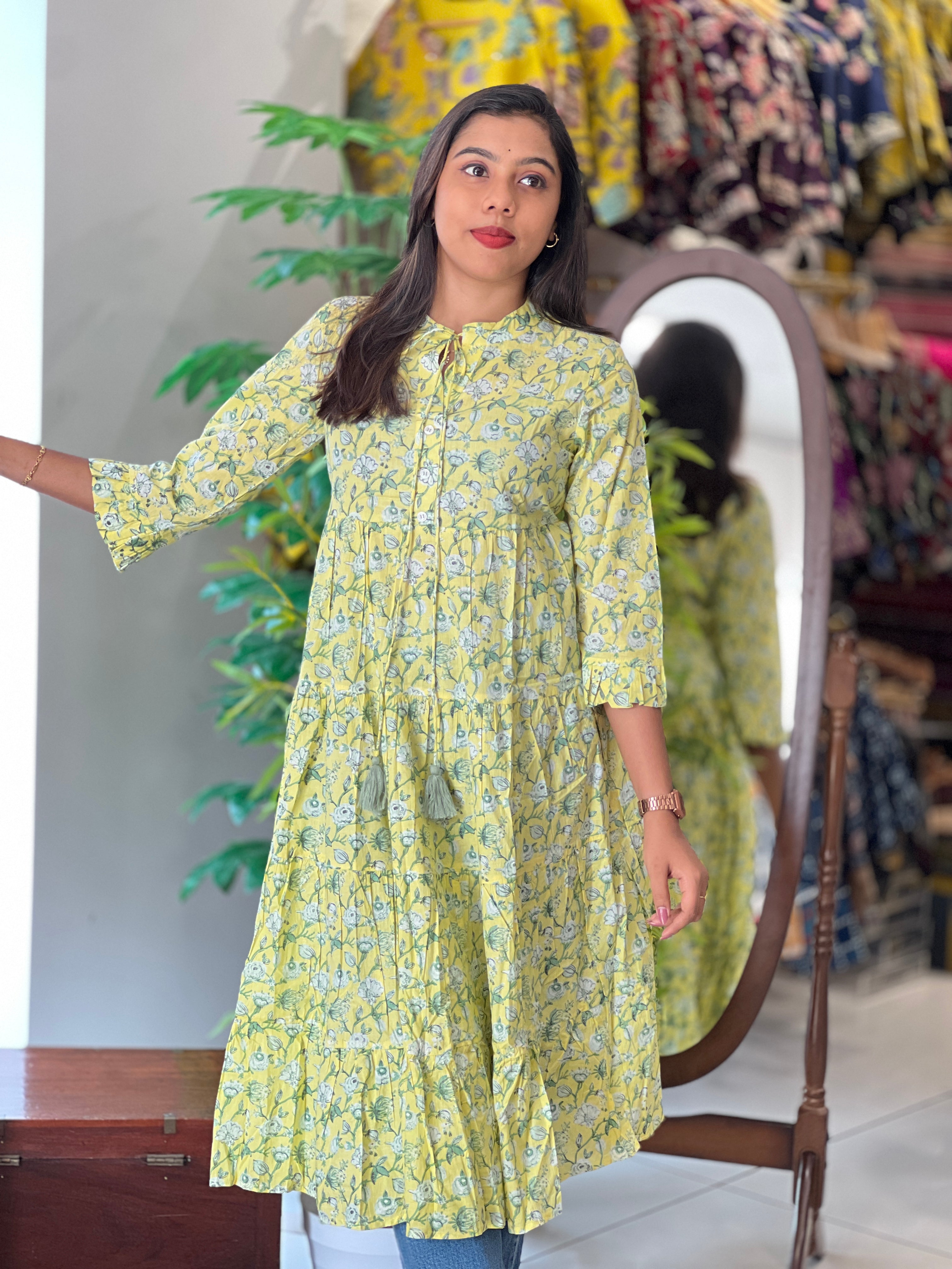 Floral Printed Cotton Kurta | NCF325