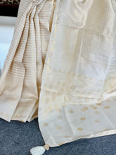 Check & Line Patterned Tissue Weaved Semi Silk Saree | HT214