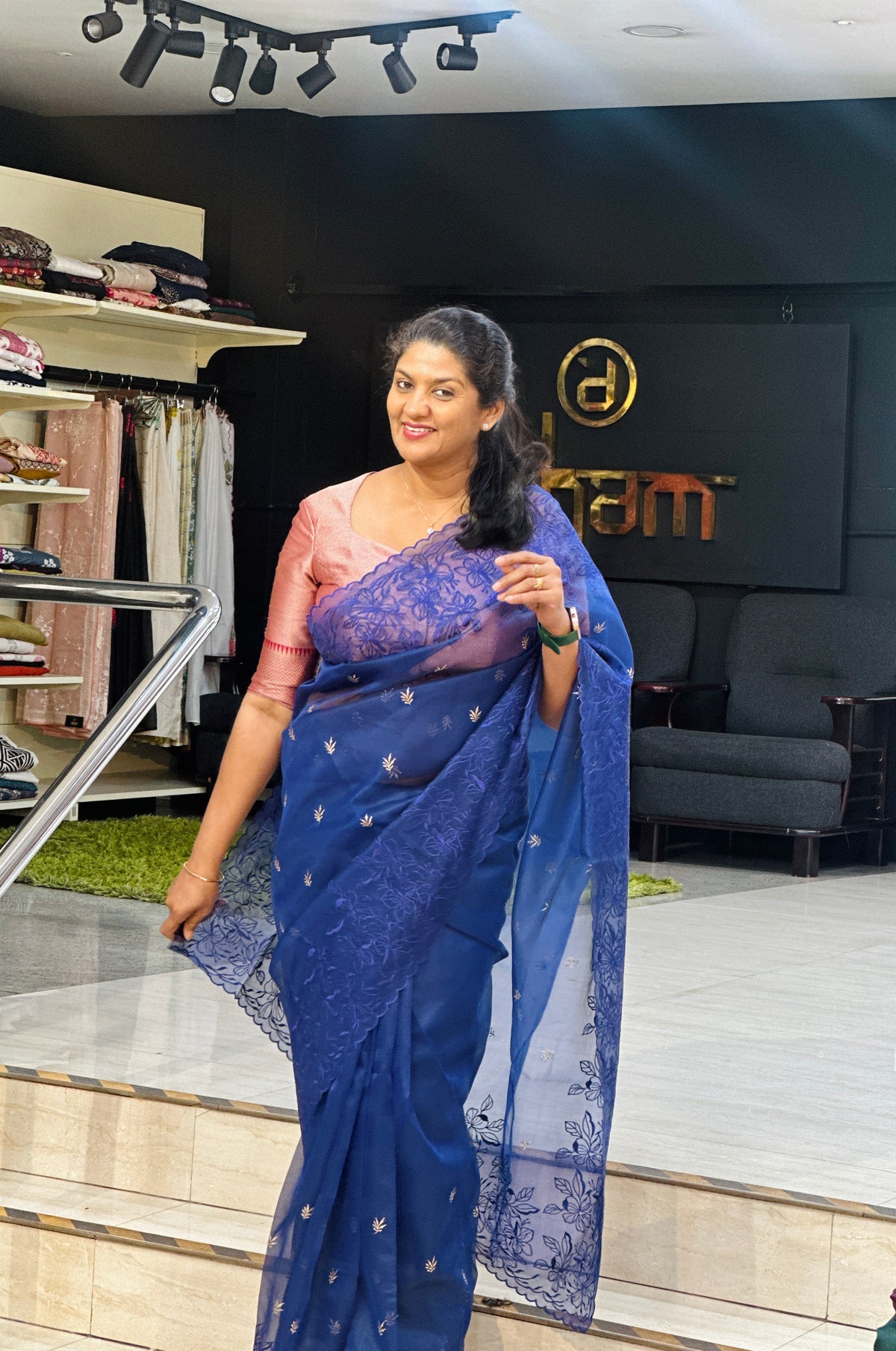 Floral Embroidered Organza Saree  | ZSS534