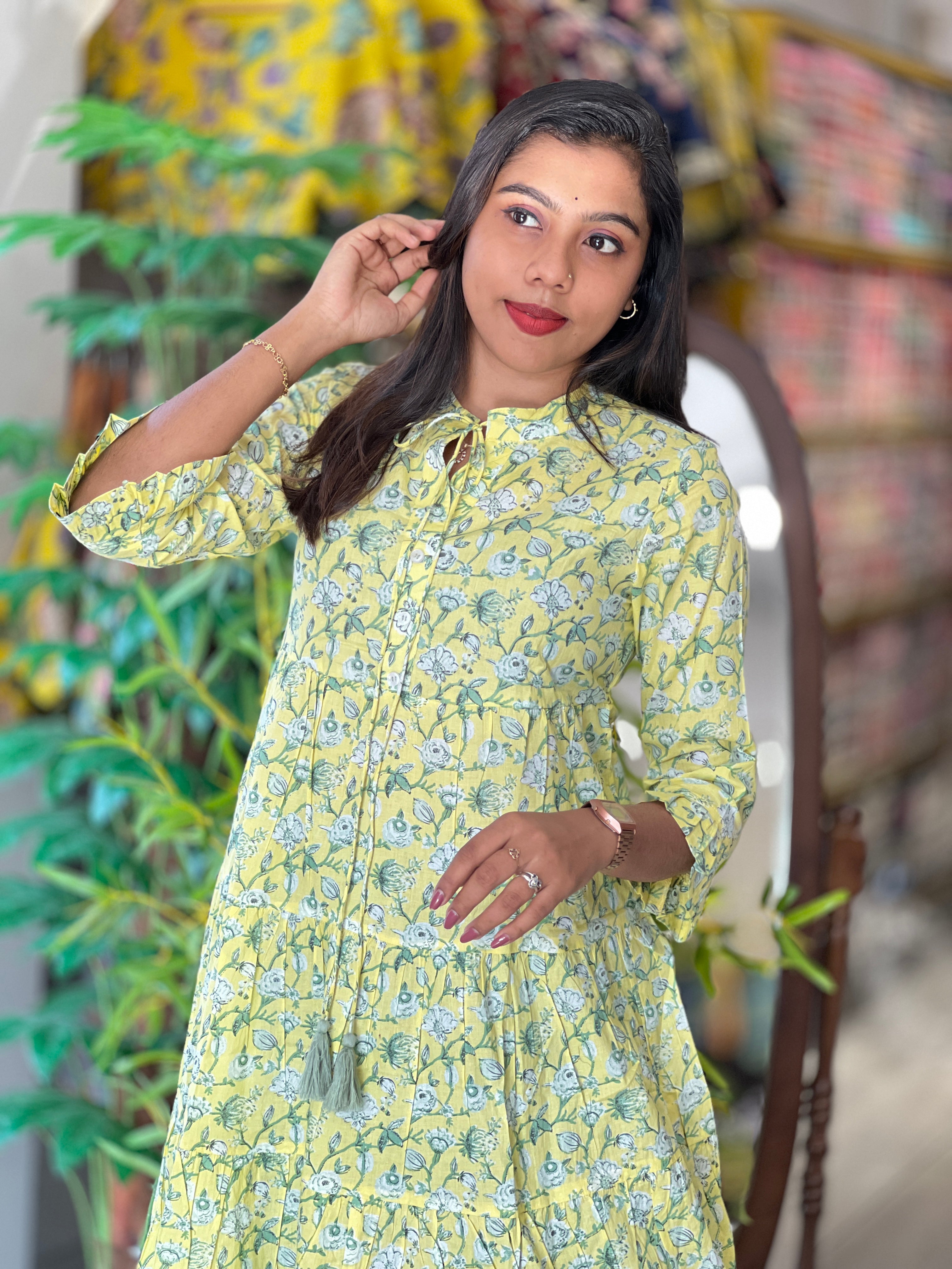 Floral Printed Cotton Kurta | NCF325