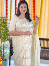 Polka Dot & Line Weaving Patterned Semi Silk Saree | HT213